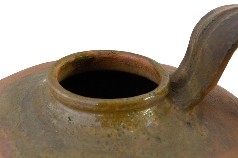 French Terracotta Antique Water Holder Pottery Handmade Pitcher Vase Centerpiece 1