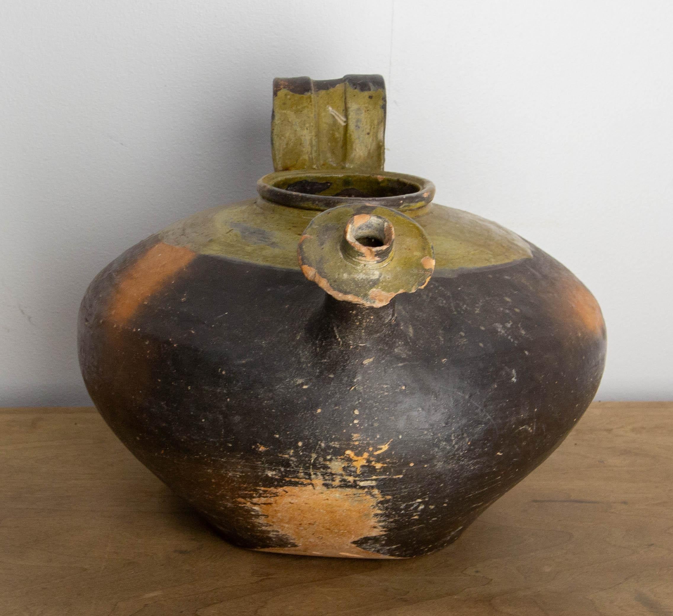 Französisch Terrakotta Antike Wasser Halter Keramik Handmade Krug Vase Tafelaufsatz im Angebot 3