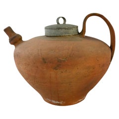 Poterie ancienne en terre cuite française Pichet à eau fait à la main Vase Pièce centrale