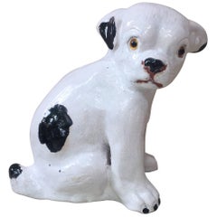 French Terracotta Black and White Dog Bavent Normandy