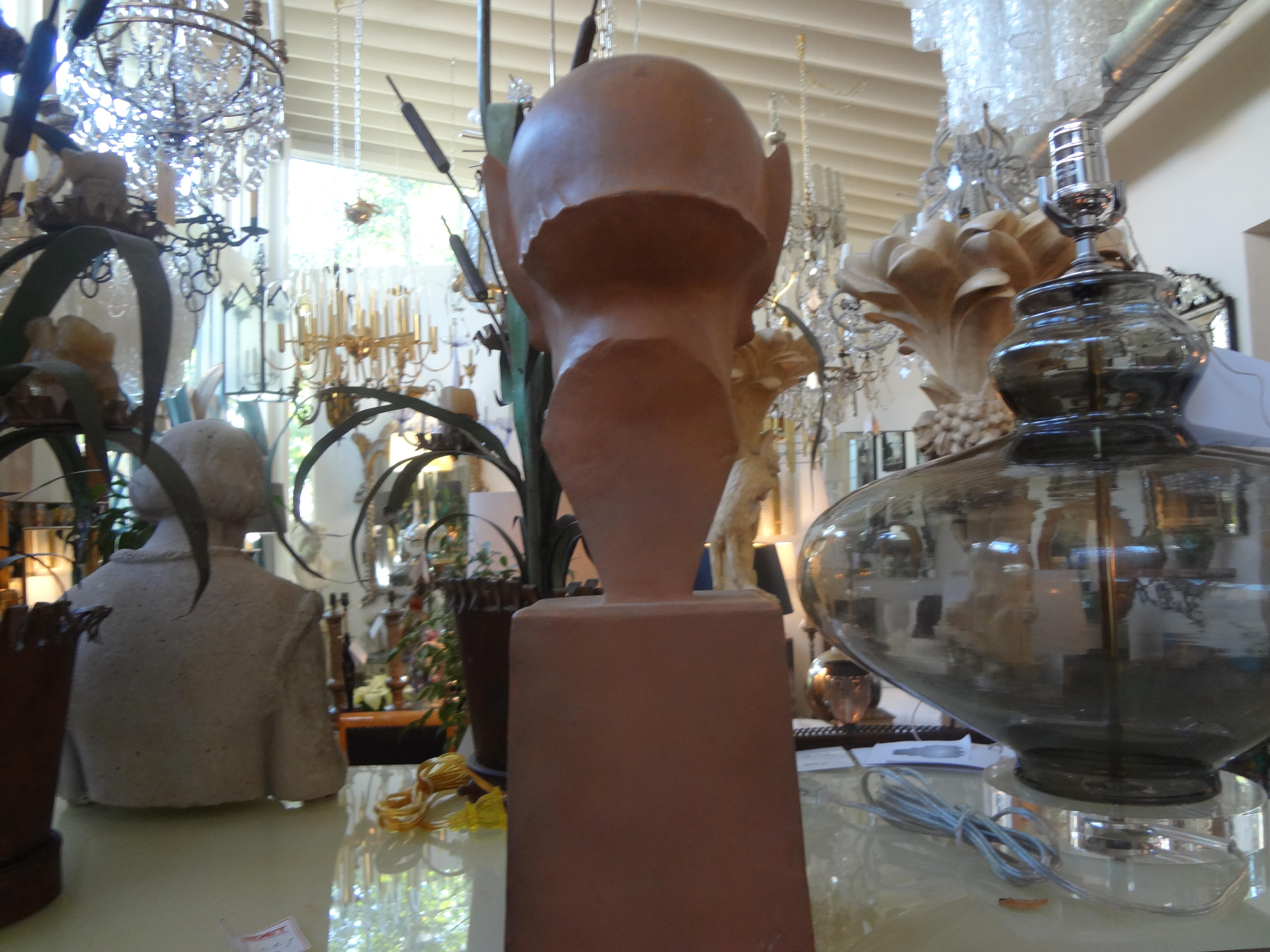 French Terracotta Bust of a Satyr by Max Le Verrier In Good Condition For Sale In Houston, TX