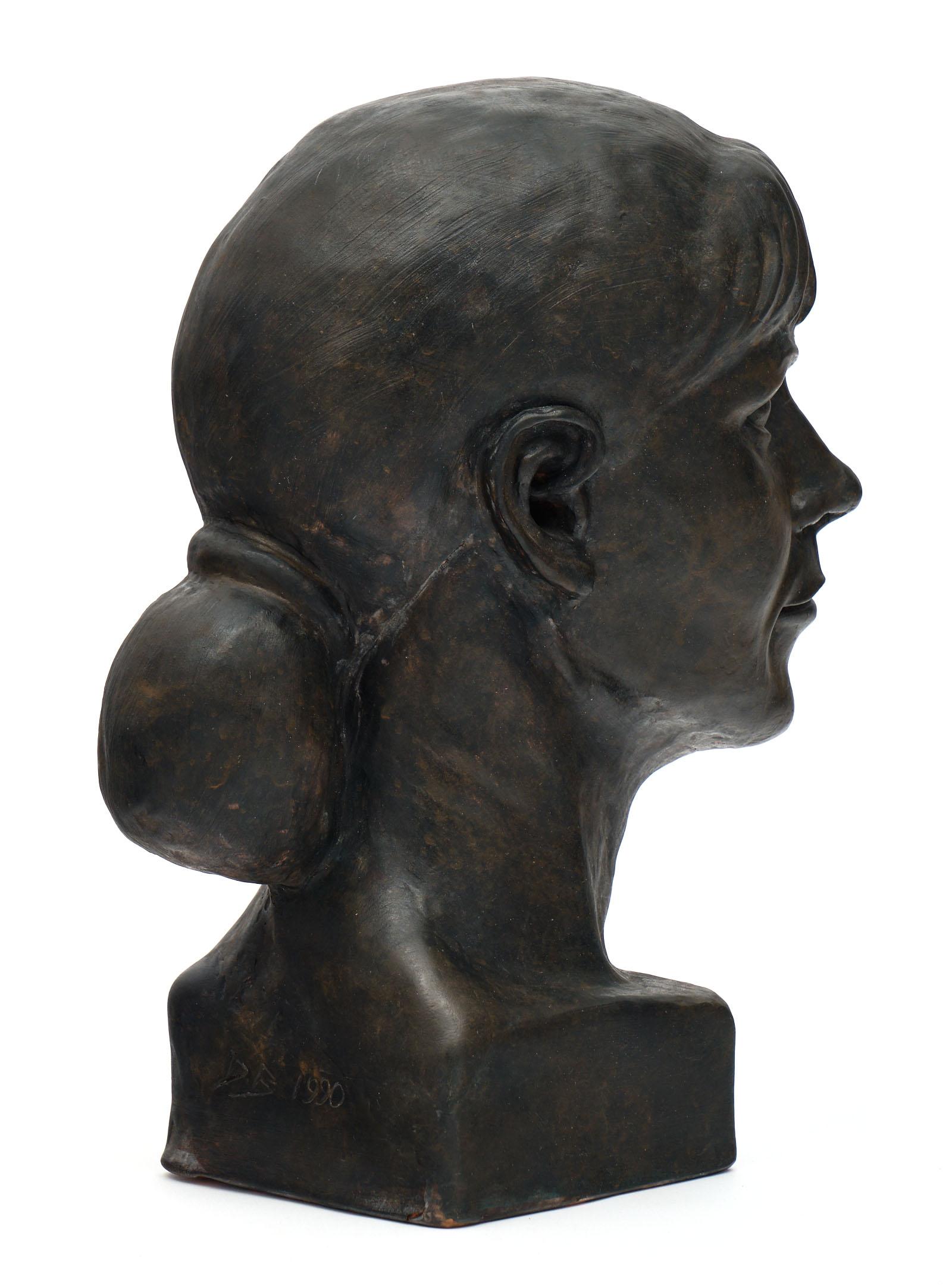 Late 20th Century French Terracotta Bust For Sale