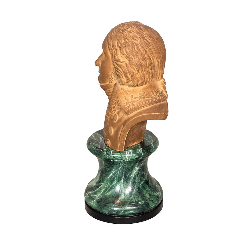 Mid-19th Century French Terracotta Bust of an Officer For Sale