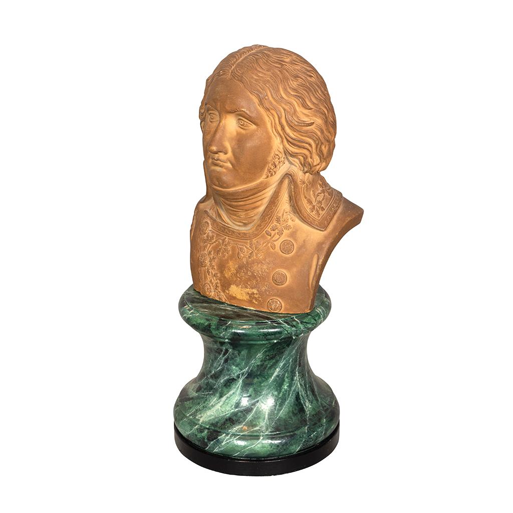 French Terracotta Bust of an Officer For Sale 1
