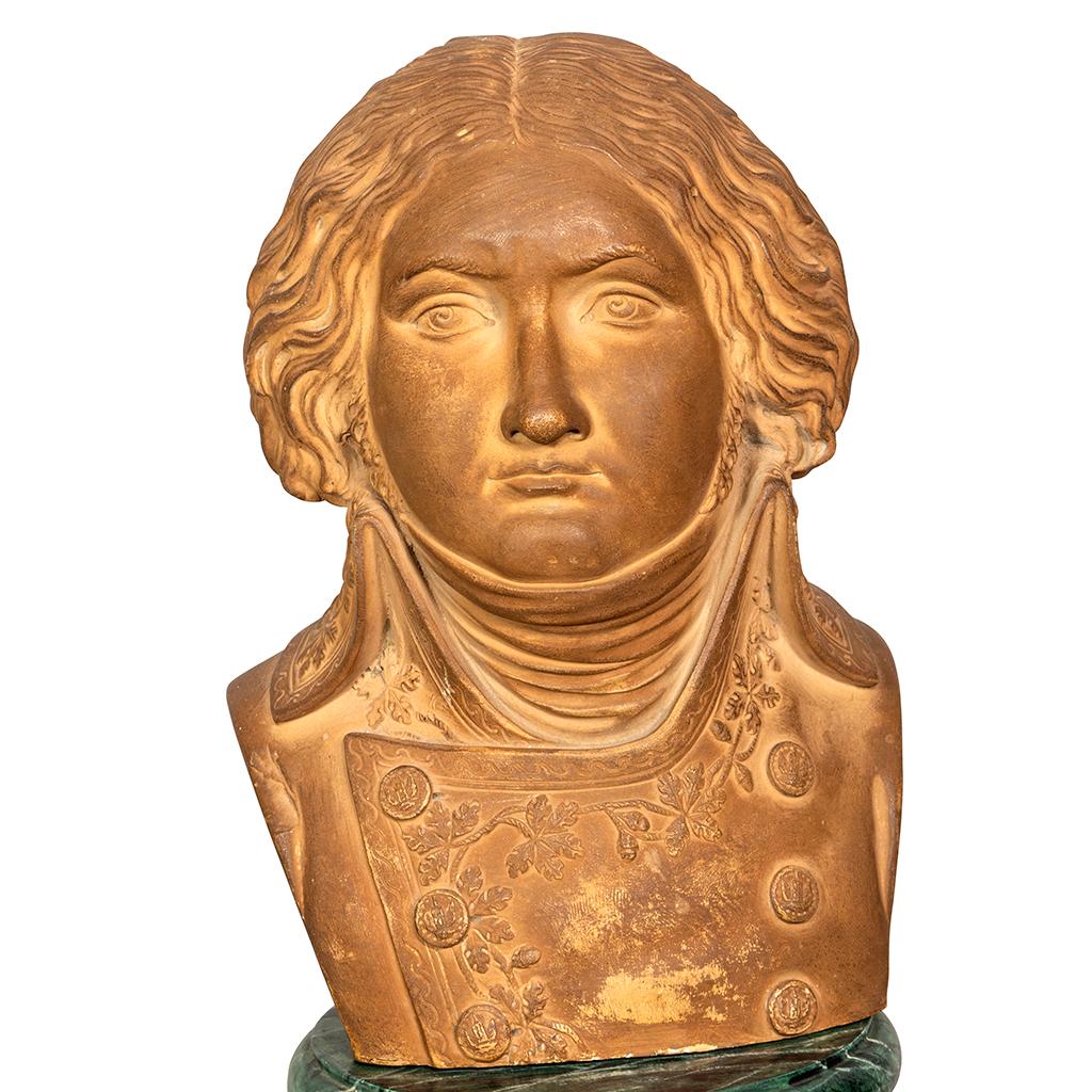 French Terracotta Bust of an Officer For Sale 2