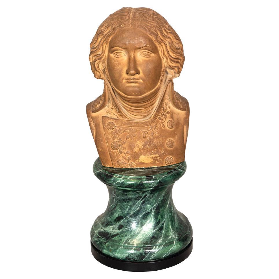 French Terracotta Bust of an Officer For Sale
