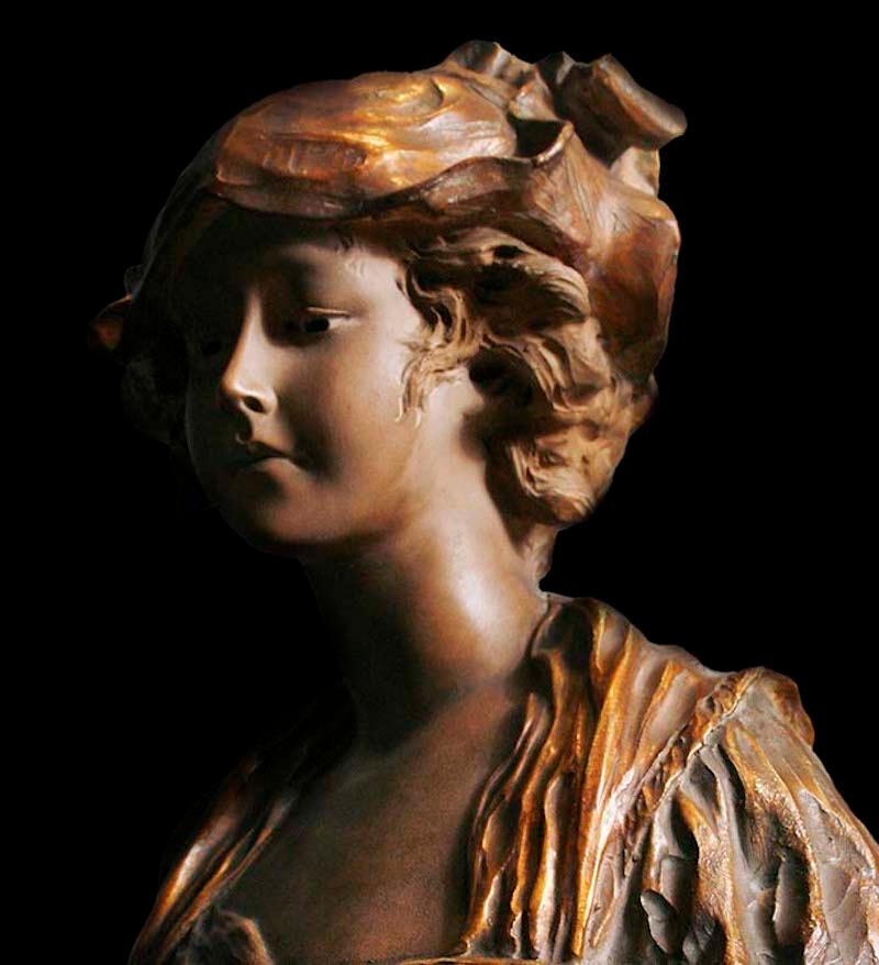 French Terracotta Buste of a Young Girl by Duval, 19th Century 6