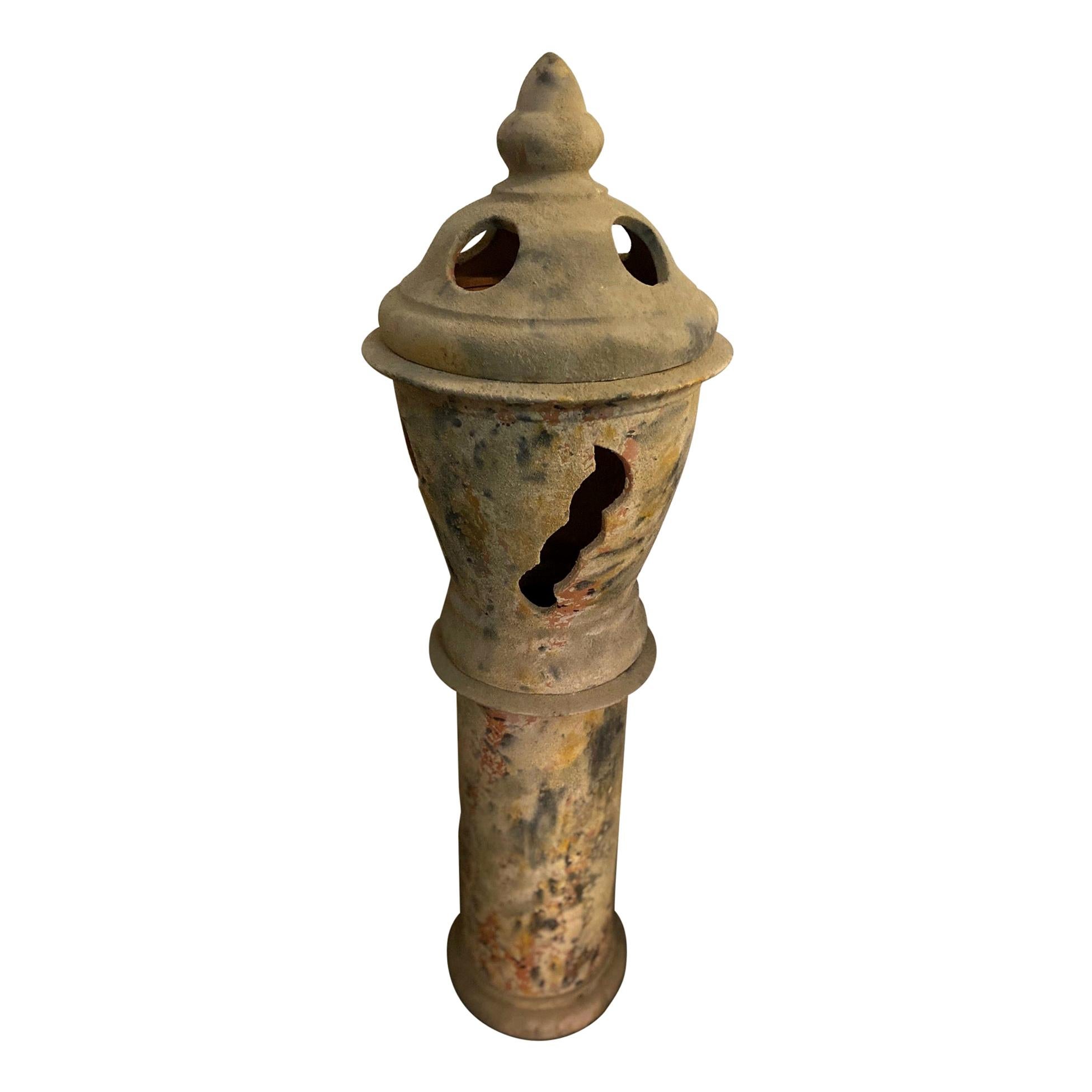 French Terracotta Chimney Top For Sale