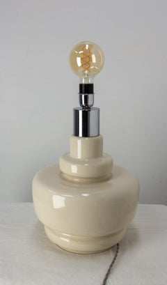 French Terracotta & Chrome Table Lamp circa 1970
