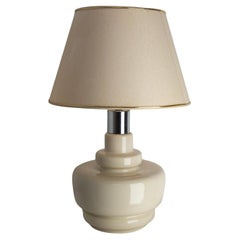 Lampe de table française en terre cuite et chrome, circa 1970
