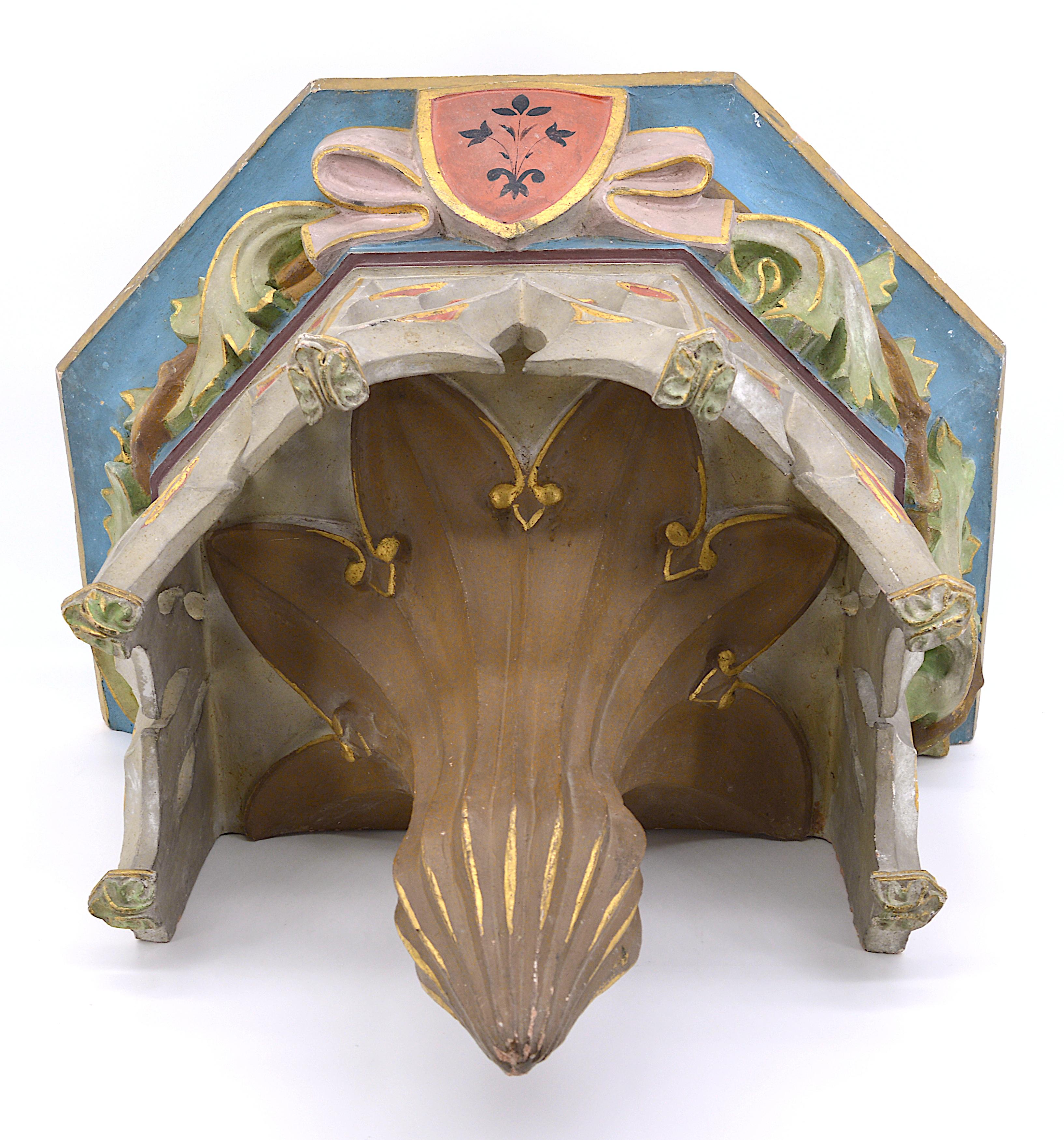French Terracotta Church Niche Console, circa 1850 In Good Condition For Sale In Saint-Amans-des-Cots, FR