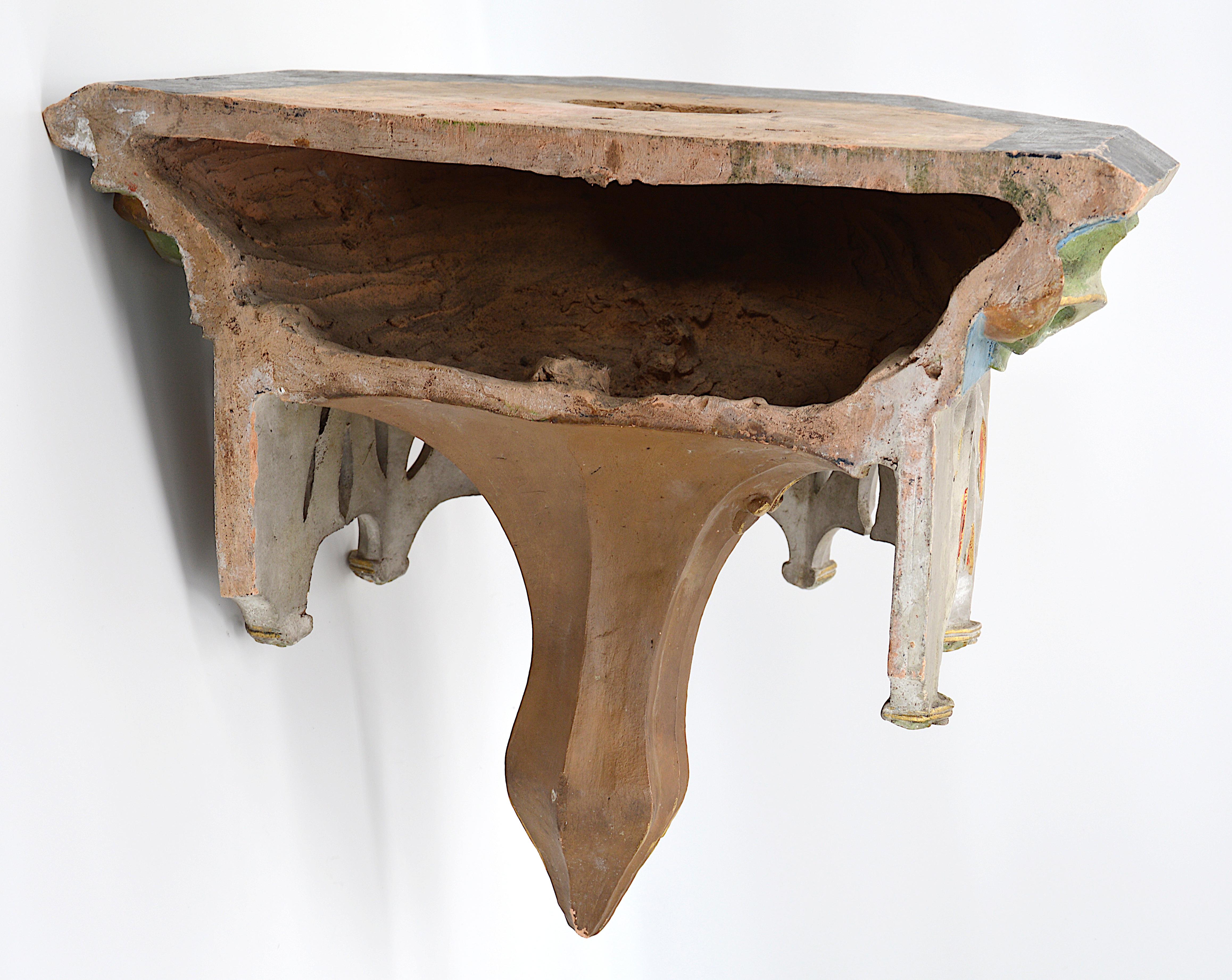 French Terracotta Church Niche Console, circa 1850 For Sale 2