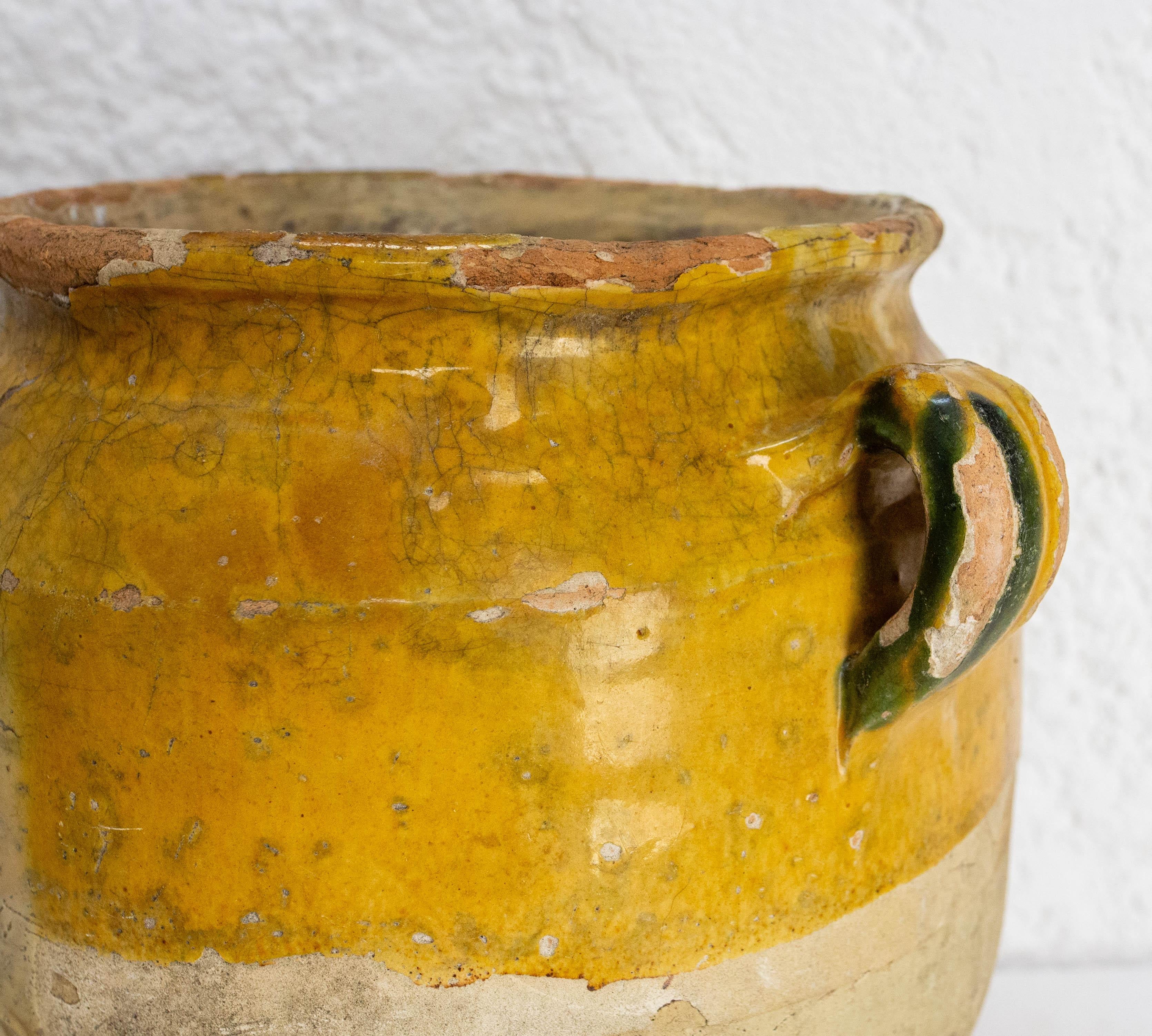 French, Terracotta Confit Pot Yellow Glaze, Late 19th Century 1