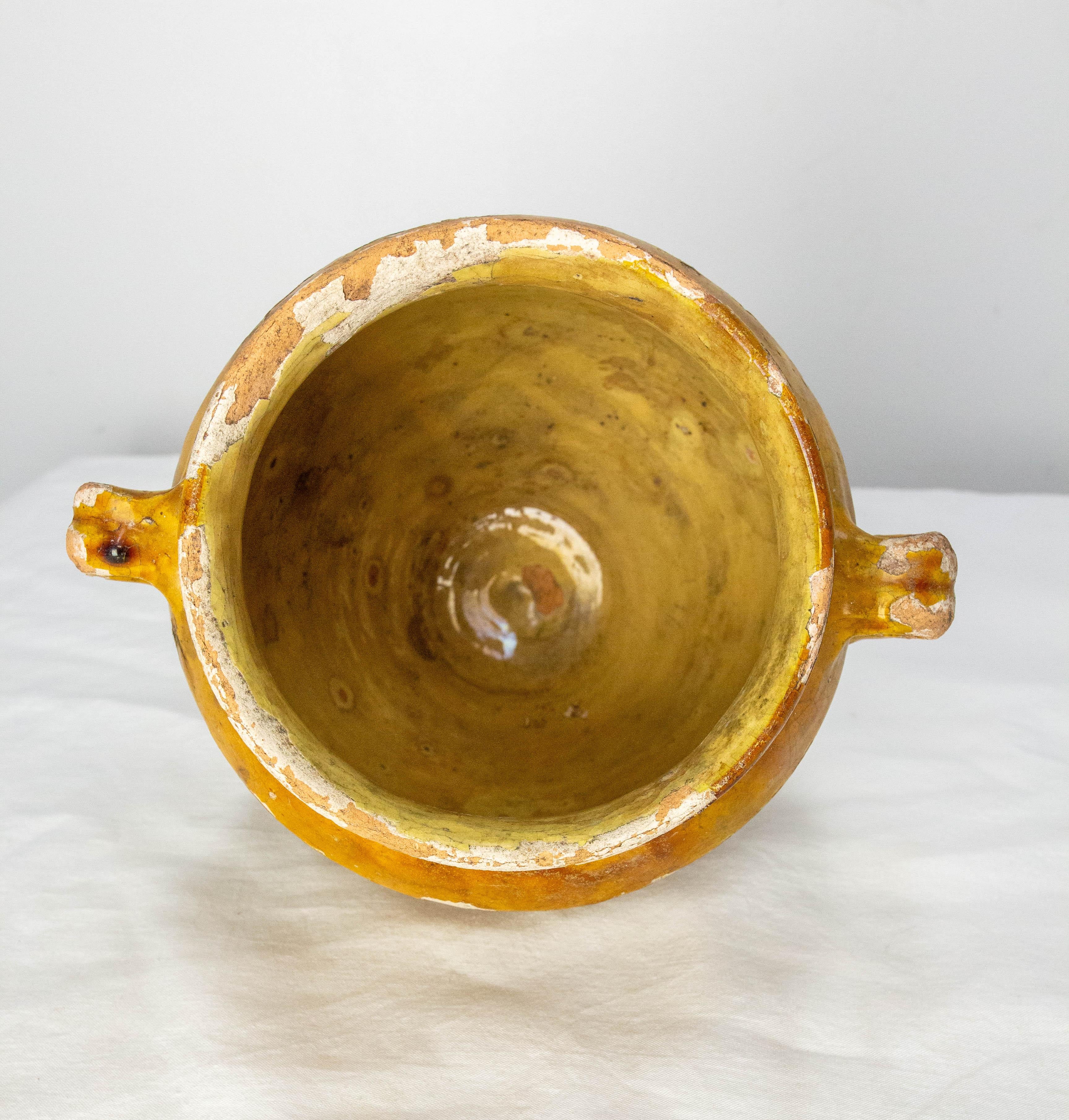 French, Terracotta Confit Pot Yellow Glaze, Late 19th Century For Sale 1