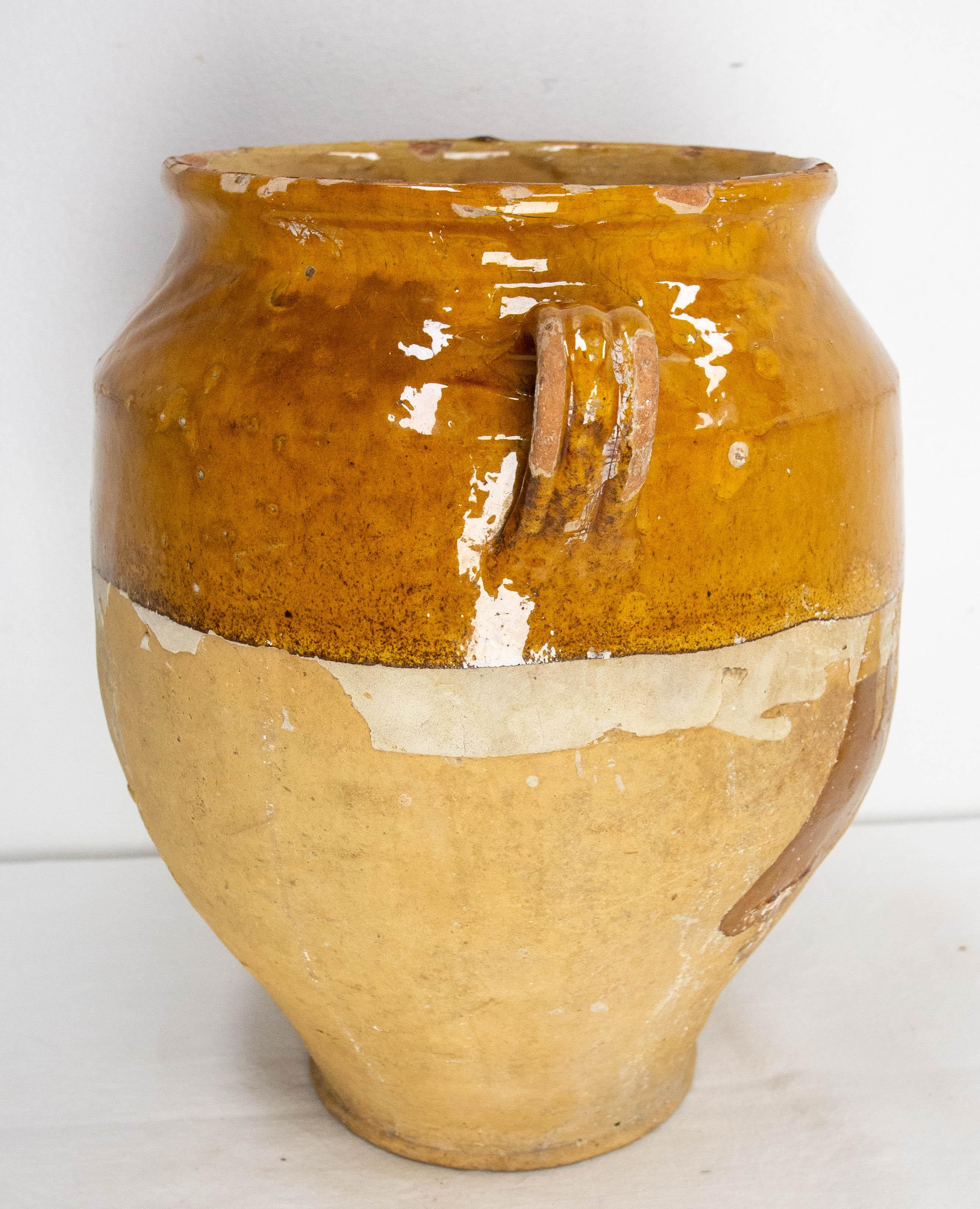French, Terracotta Confit Pot Yellow Glaze, Late 19th Century 2