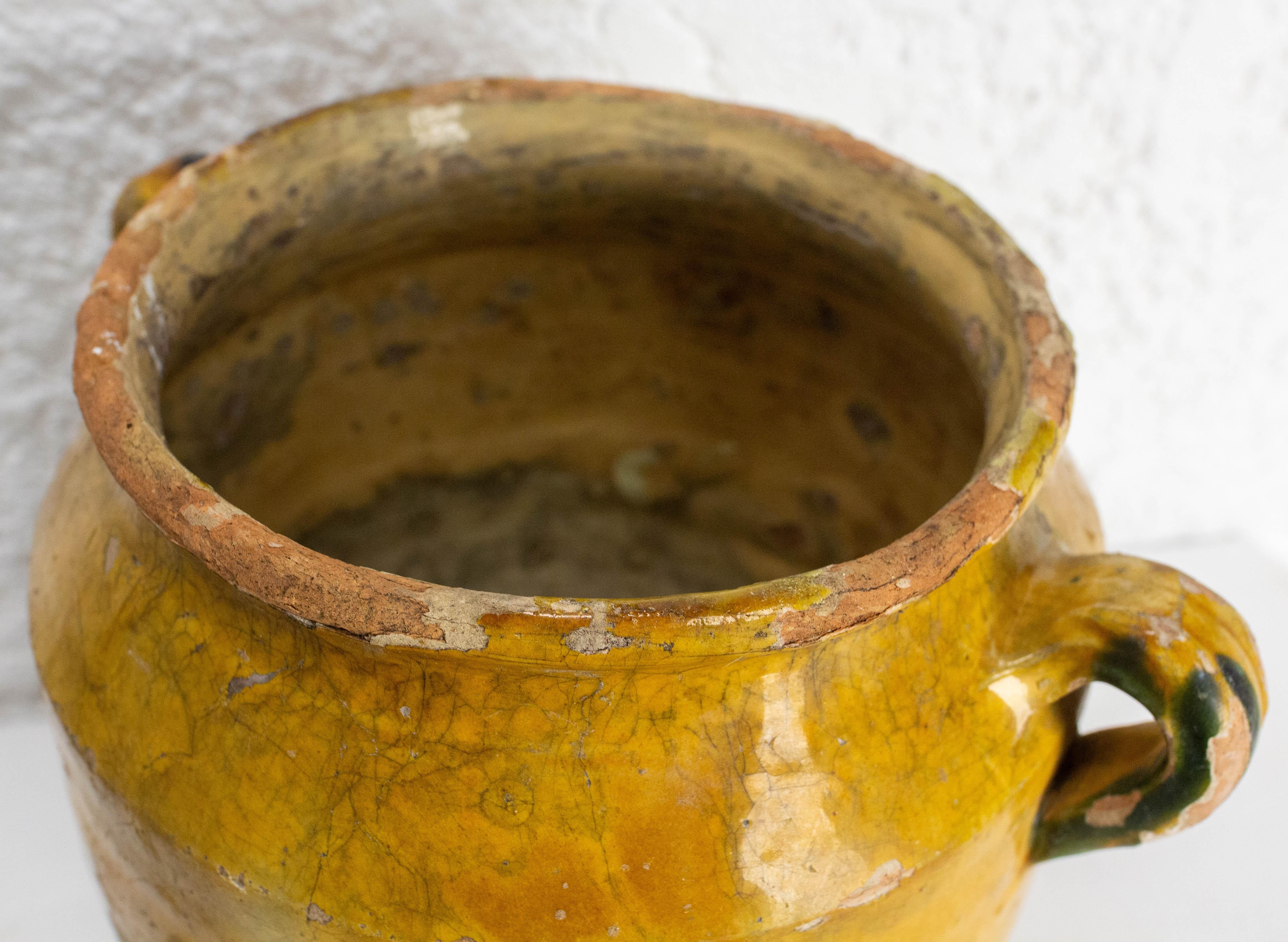 French, Terracotta Confit Pot Yellow Glaze, Late 19th Century 2