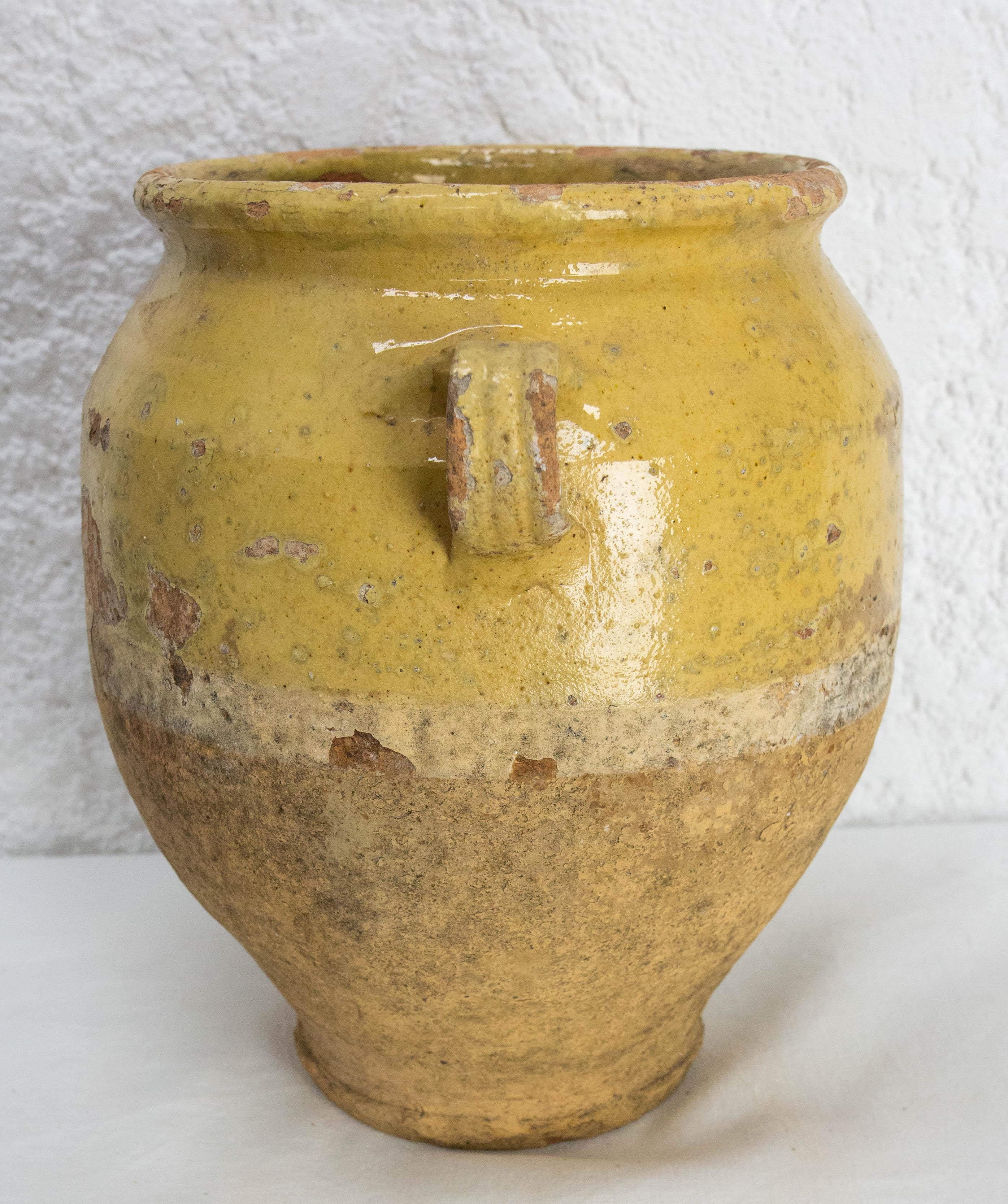 French, Terracotta Confit Pot Yellow Glaze, Late 19th Century For Sale 2