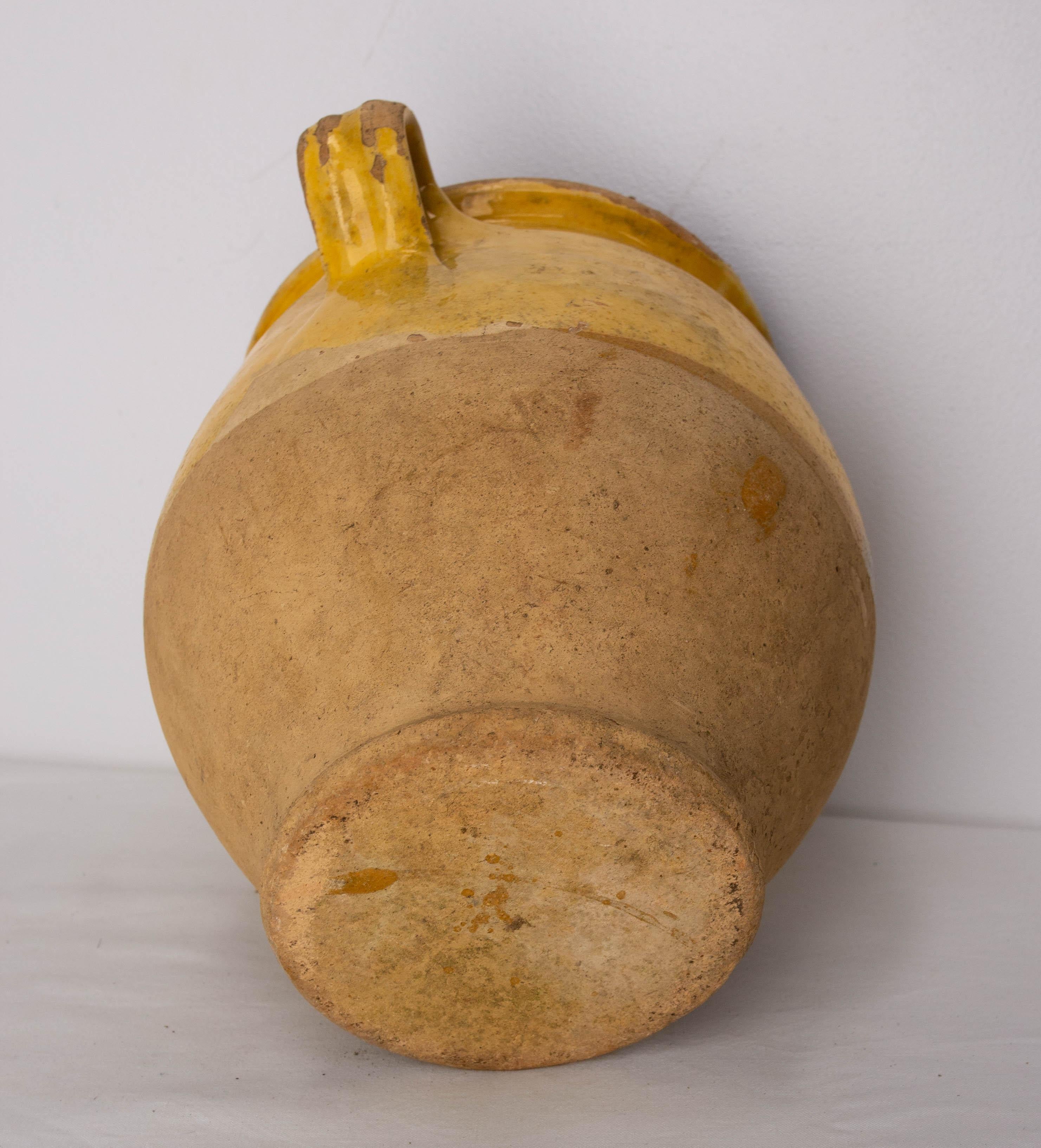 French, Terracotta Confit Pot Yellow Glaze, Late 19th Century For Sale 3