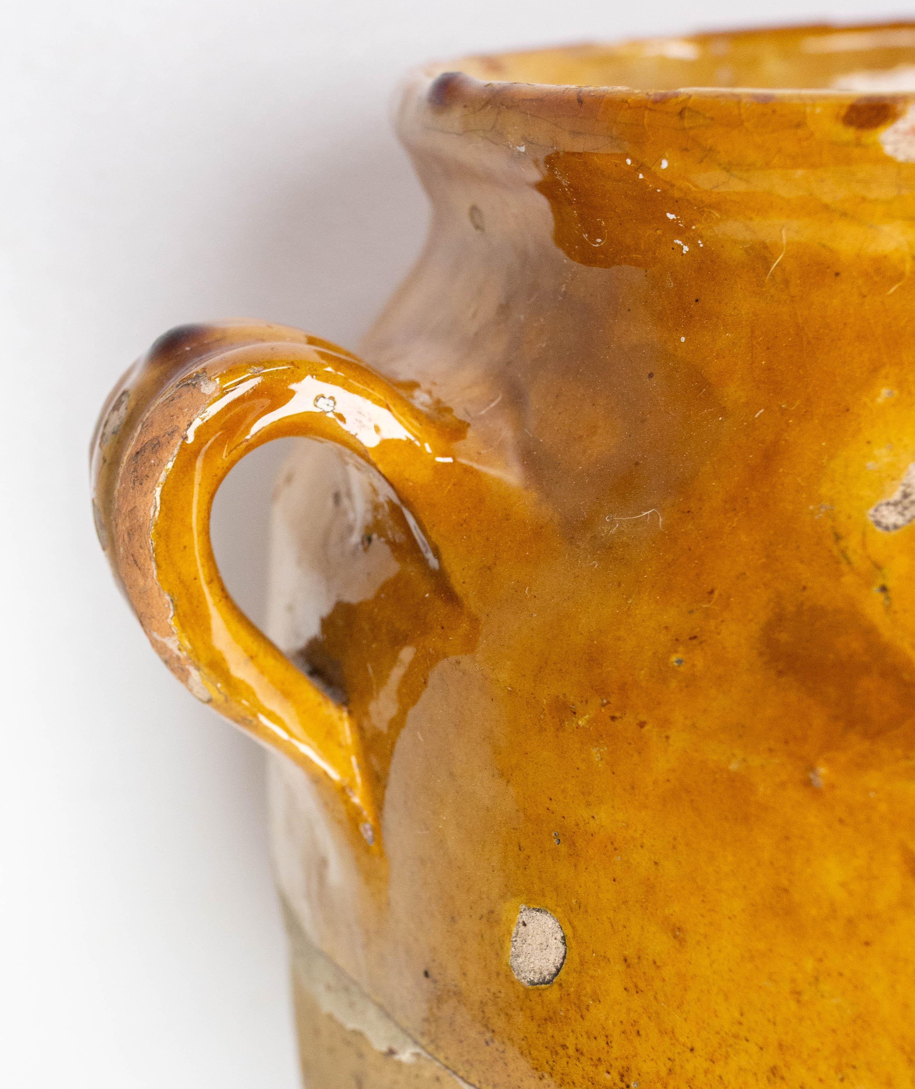 French, Terracotta Confit Pot Yellow Glaze, Late 19th Century 3