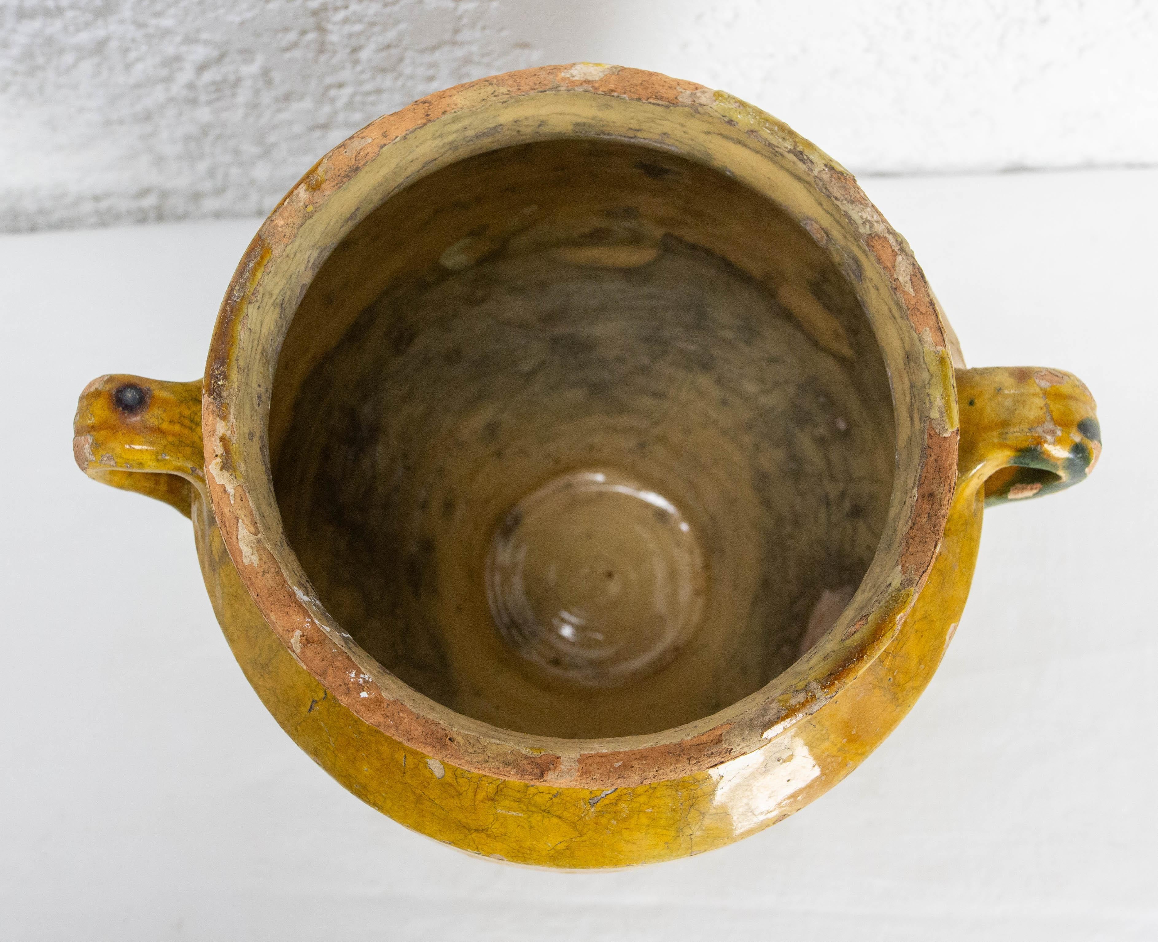 French, Terracotta Confit Pot Yellow Glaze, Late 19th Century 3