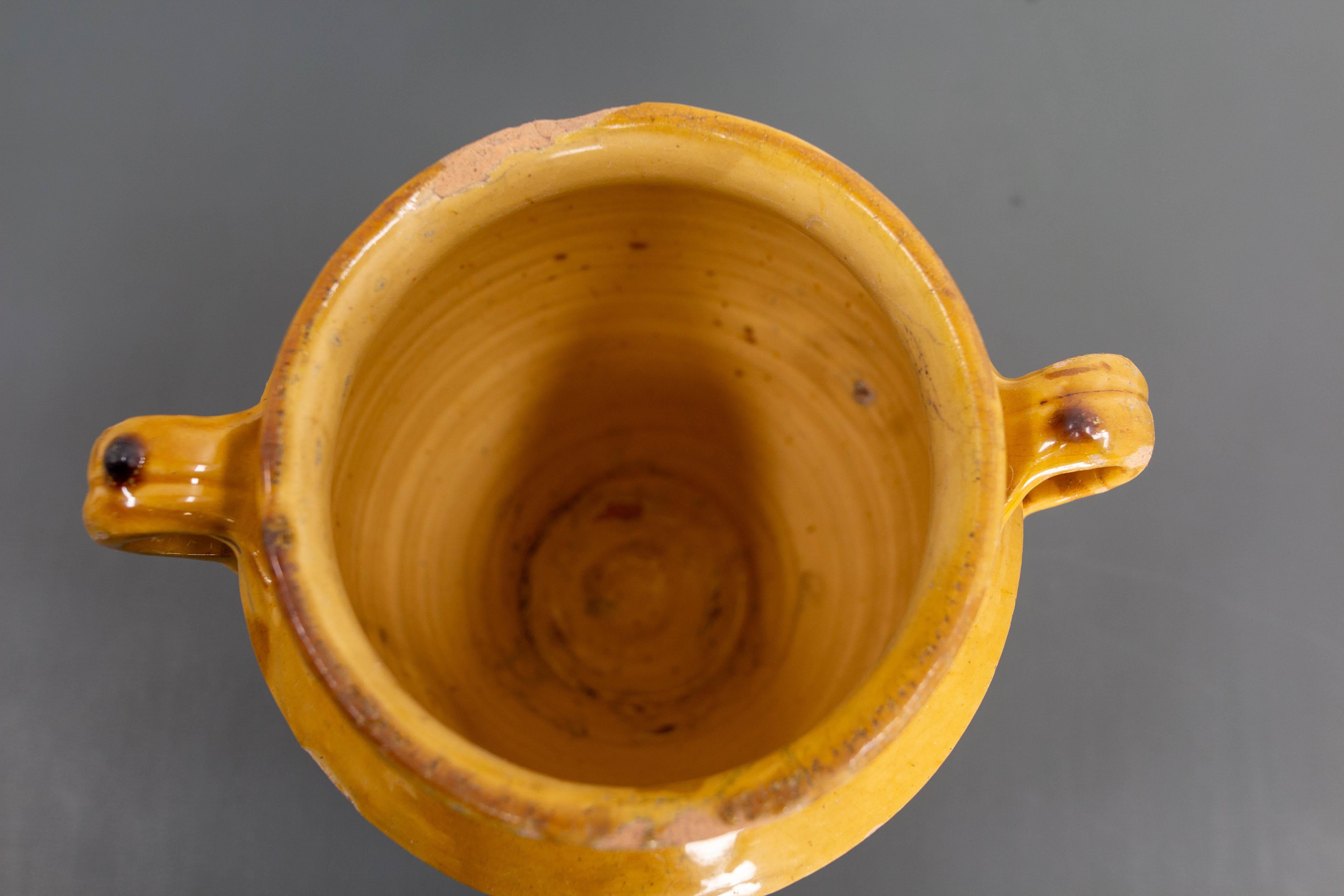 French, Terracotta Confit Pot Yellow Glaze, Late 19th Century For Sale 3