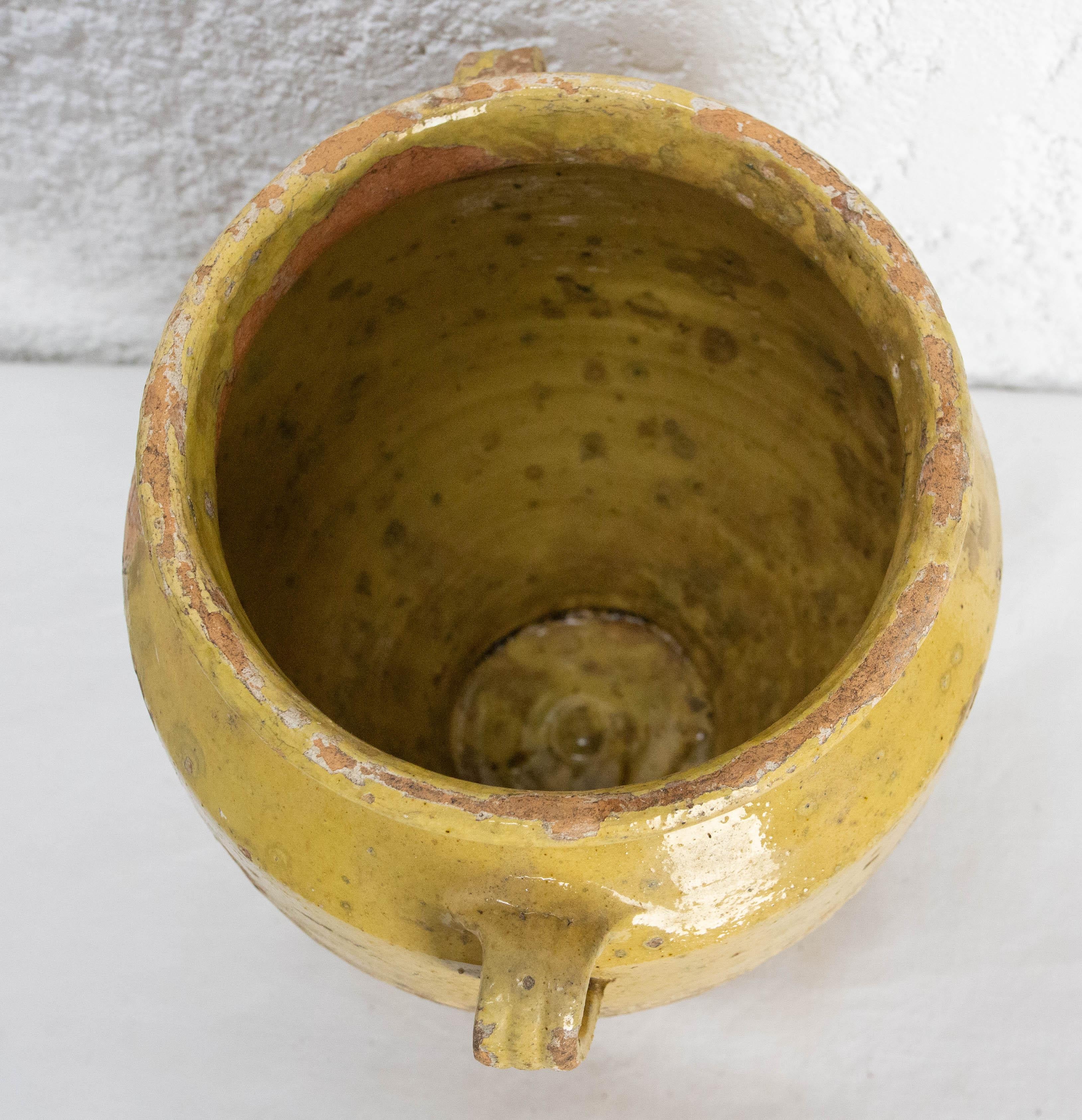 French, Terracotta Confit Pot Yellow Glaze, Late 19th Century For Sale 3