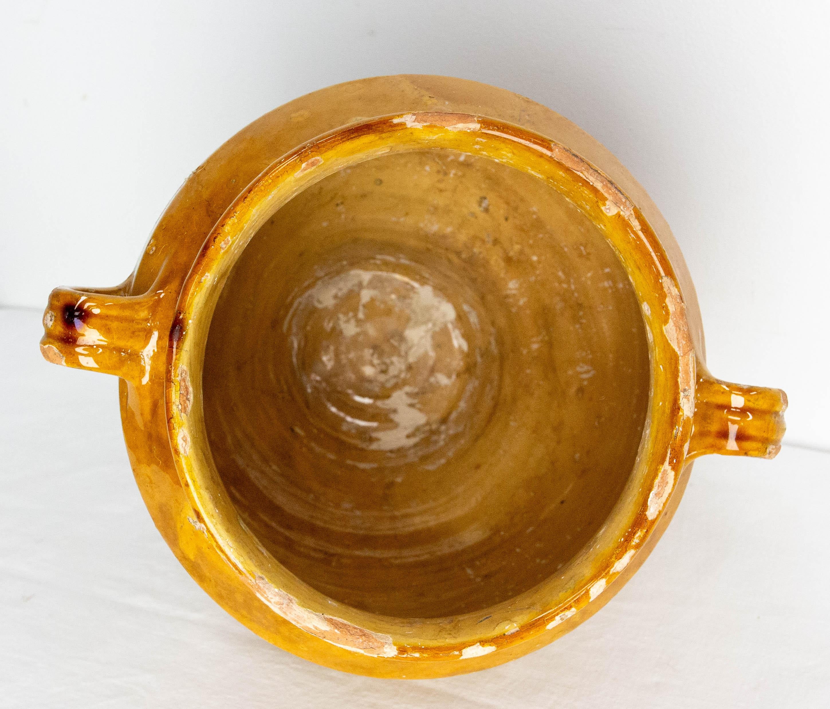 French, Terracotta Confit Pot Yellow Glaze, Late 19th Century 4
