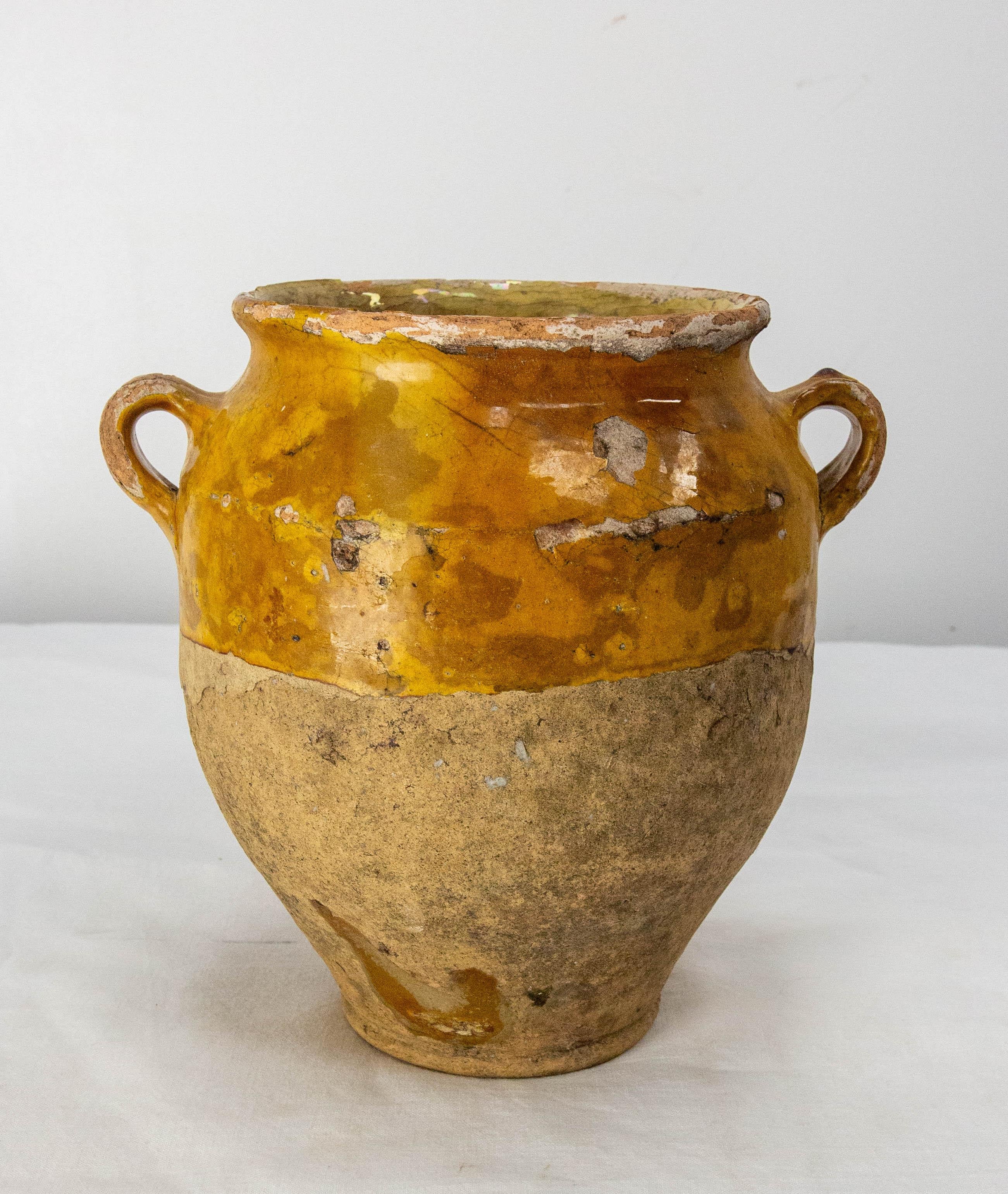 French, Terracotta Confit Pot Yellow Glaze, Late 19th Century For Sale 4