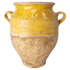 French Terracotta Confit Pot Yellow Glaze Late 19th Century
