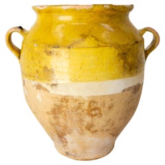 French, Terracotta Confit Pot Yellow Glaze, Late 19th Century
