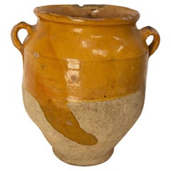 Pot à confiture en terre cuite à glaçure jaune, fin du 19ème siècle