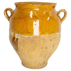 French, Terracotta Confit Pot Yellow Glaze, Late 19th Century