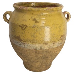French, Terracotta Confit Pot Yellow Glaze, Late 19th Century