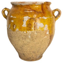 French, Terracotta Confit Pot Yellow Glaze, Late 19th Century
