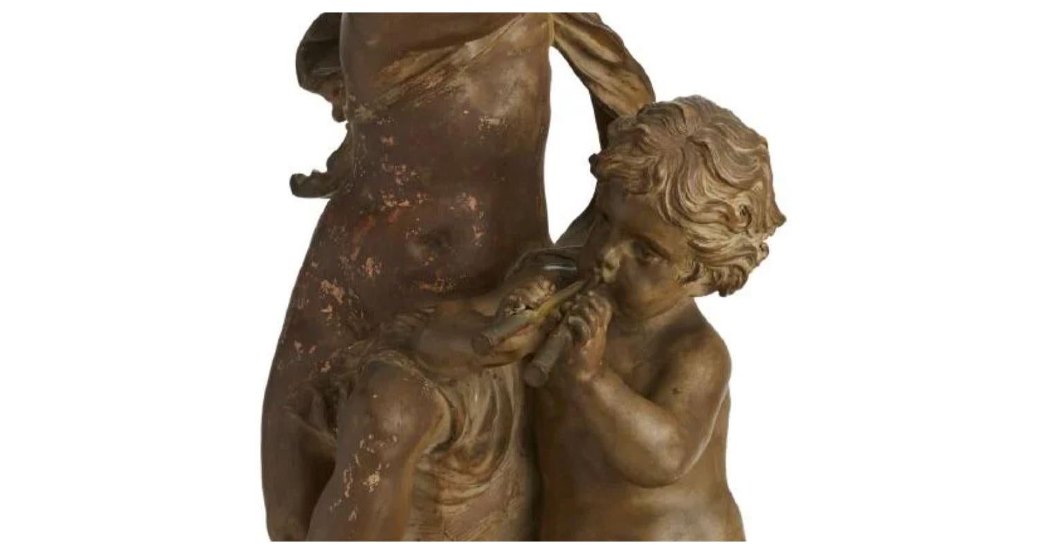 Scultura figurata in terracotta francese, XIX secolo In condizioni buone in vendita a Cypress, CA