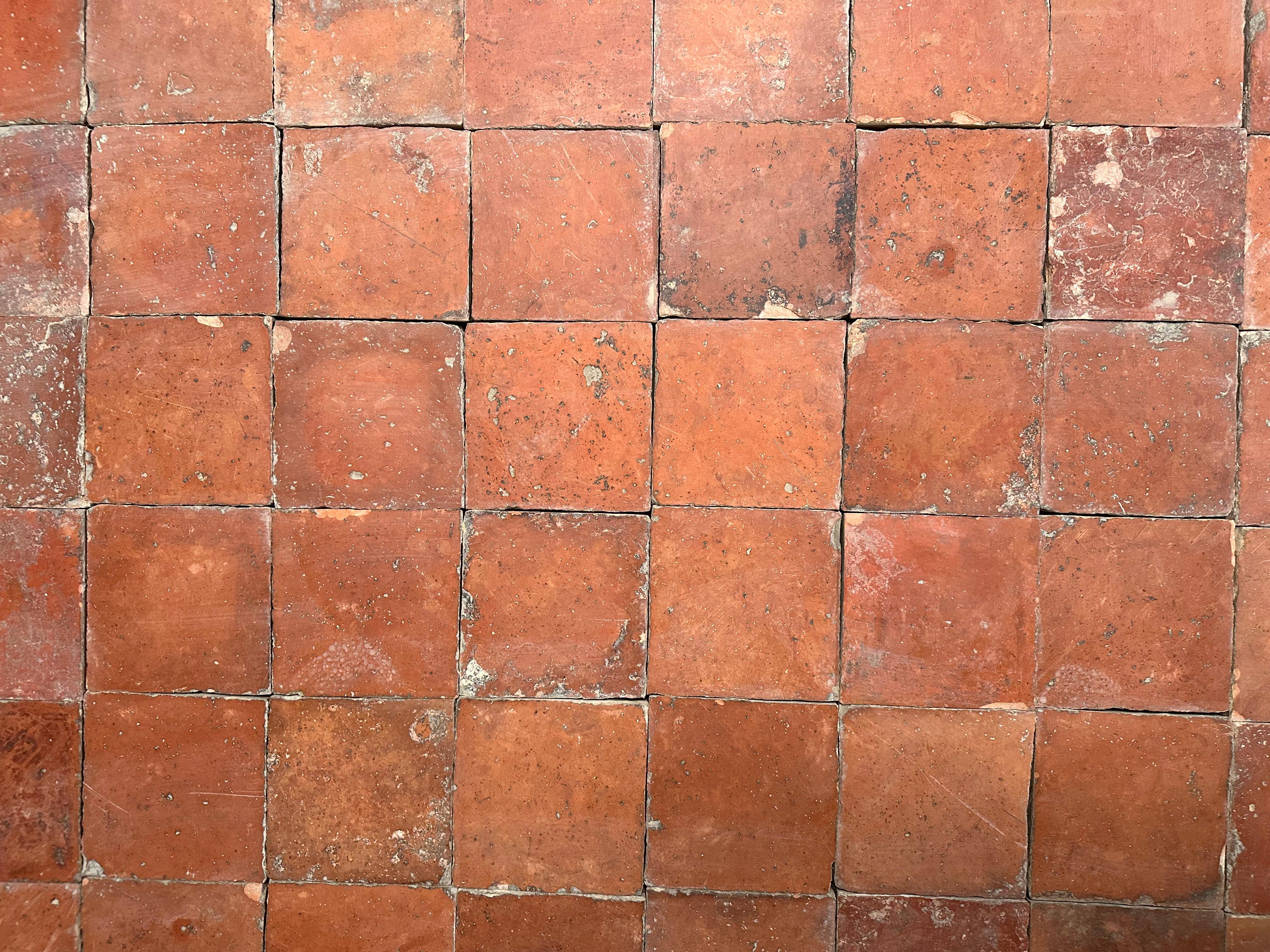 French Terracotta Floor Tiles In Good Condition For Sale In Haarlem, Noord-Holland