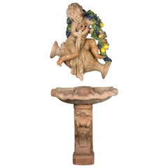 Vintage French Terracotta Fountain