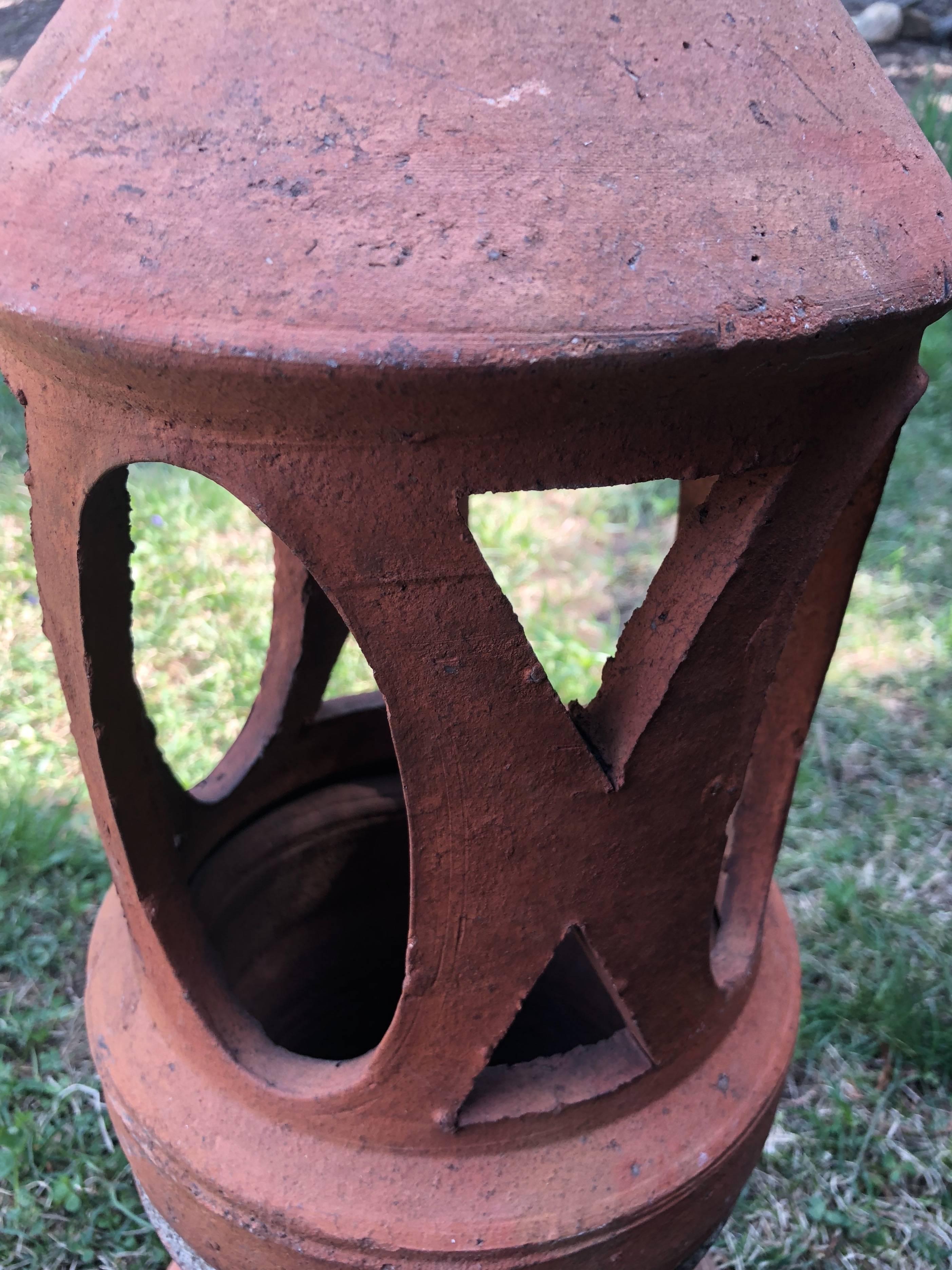 Hand-Crafted French Terracotta Garden Lantern