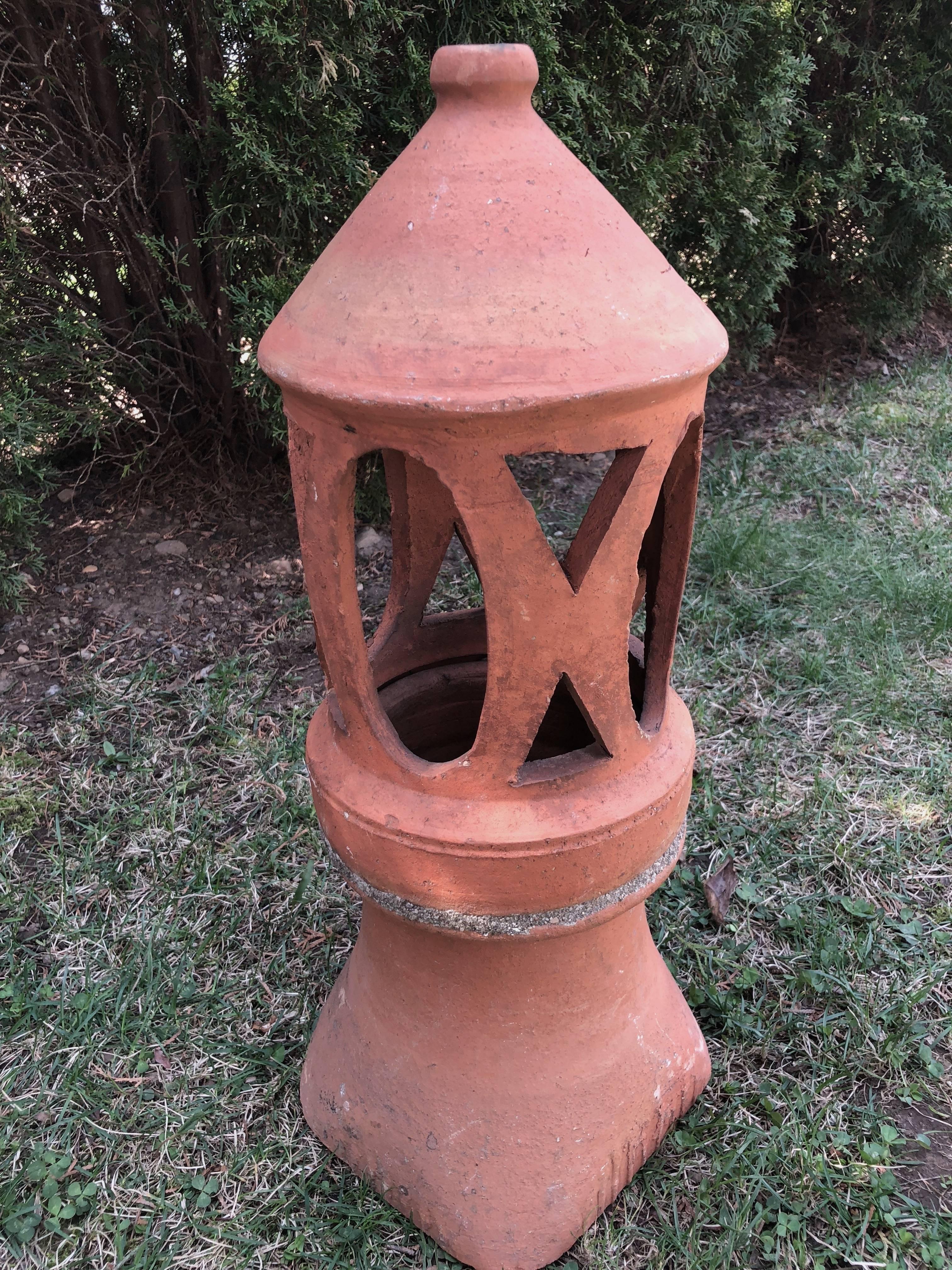 20th Century French Terracotta Garden Lantern