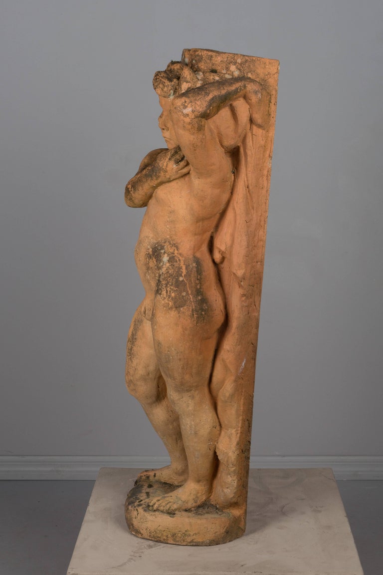 French Terracotta Garden Statue For Sale at 1stDibs