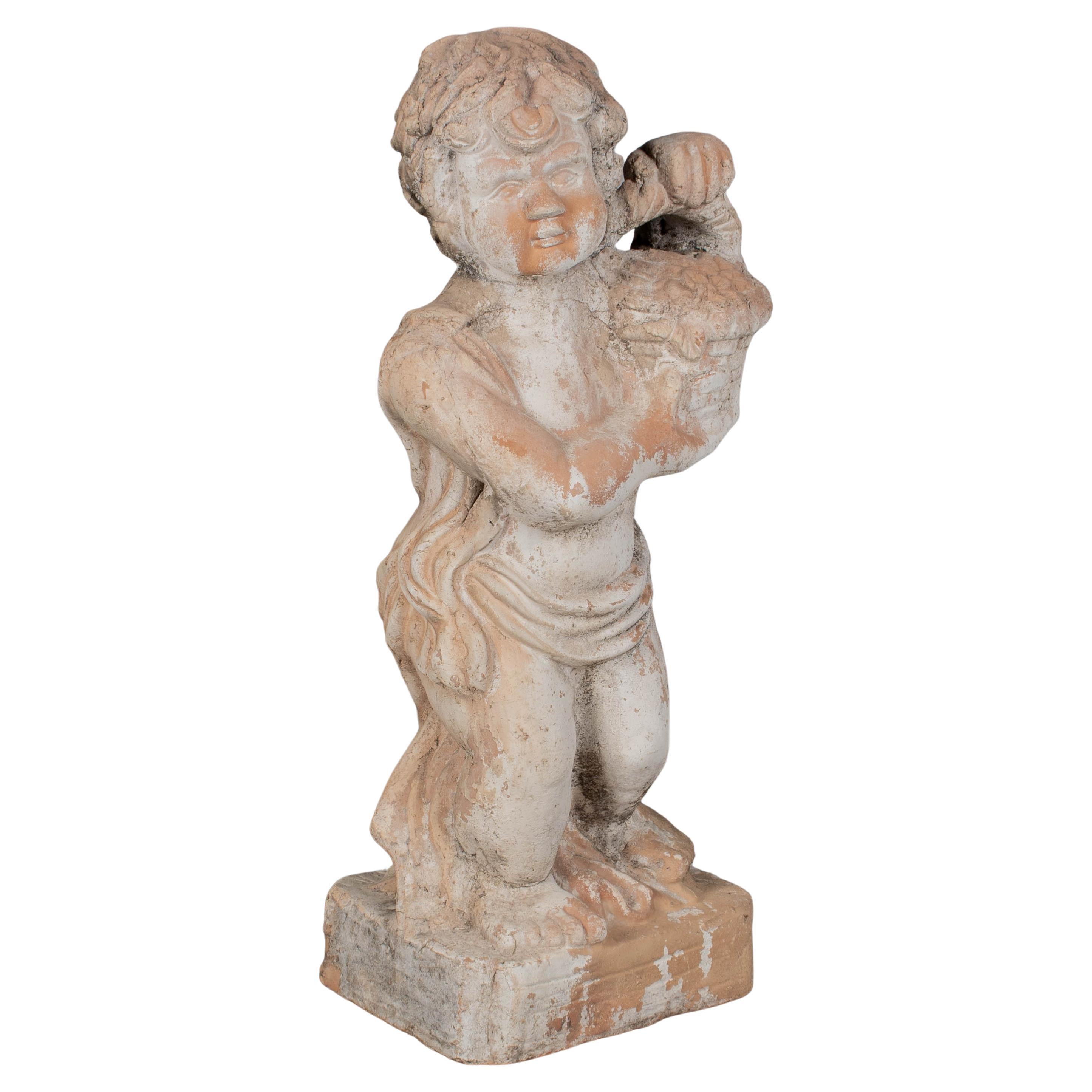 Französische Terrakotta-Gartenstatue im Angebot