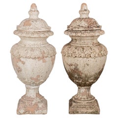 French Terracotta Garden Urn Pair