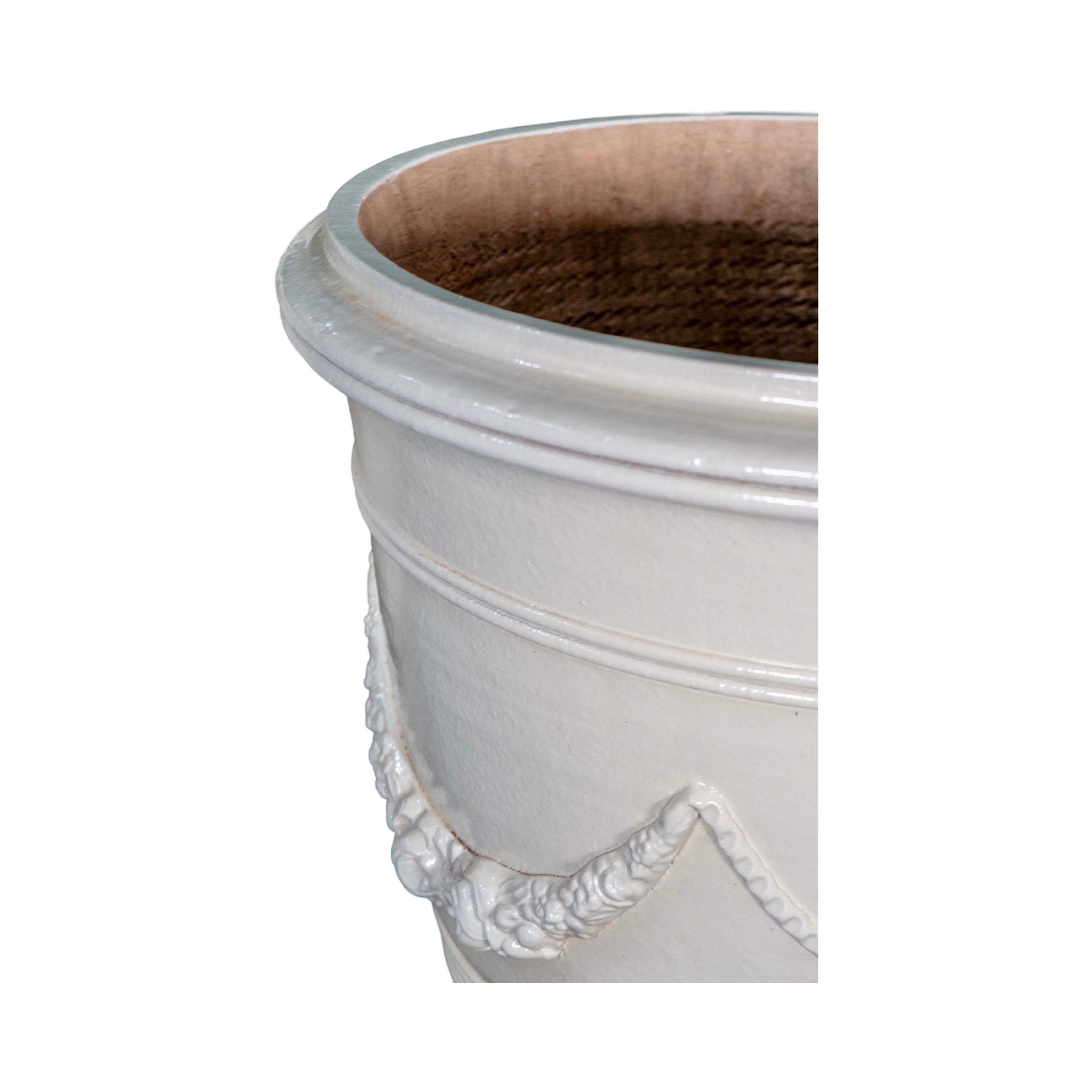 Contemporary French Terracotta Glazed Anduze Planter For Sale