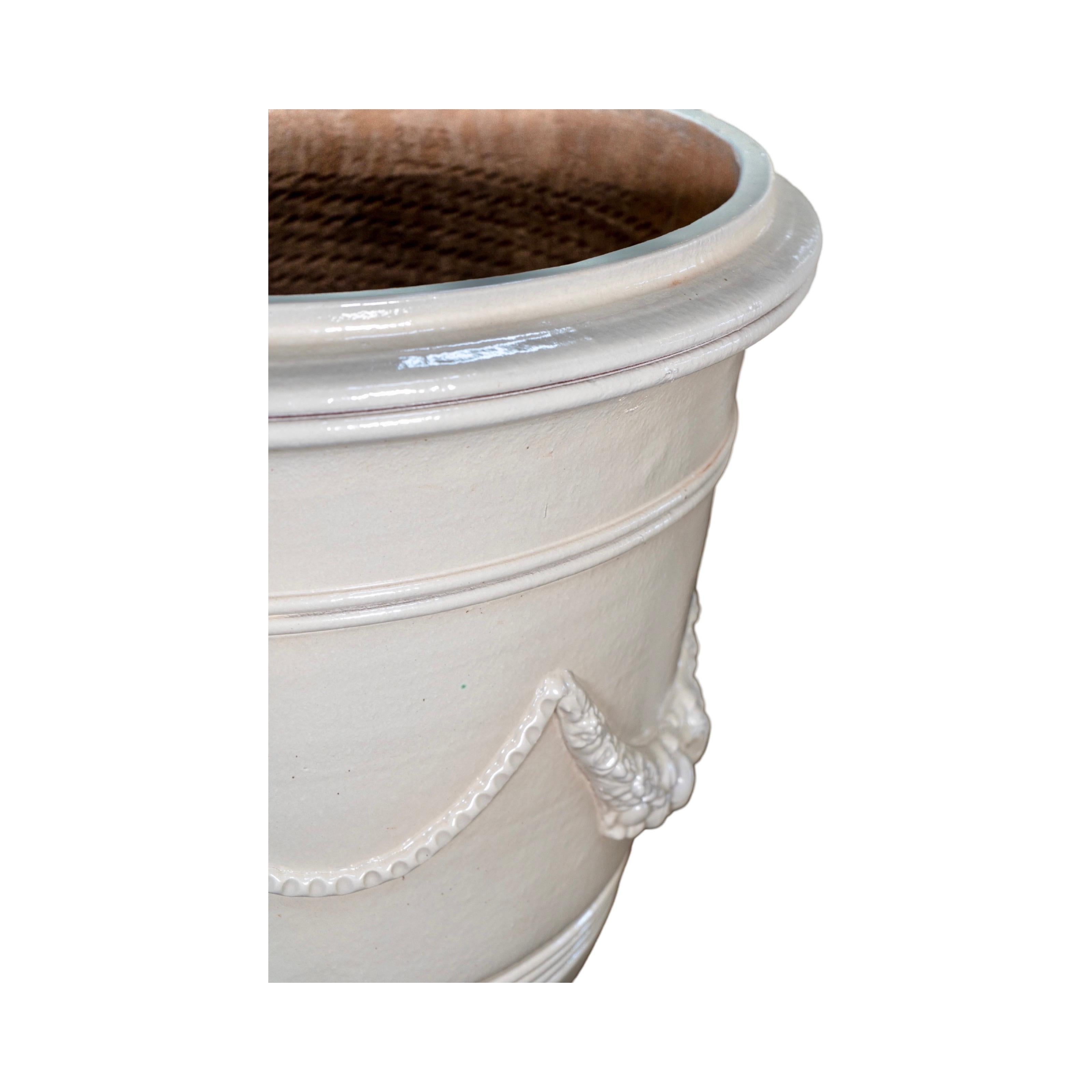 Contemporary French Glazed Terracotta Vase For Sale 2