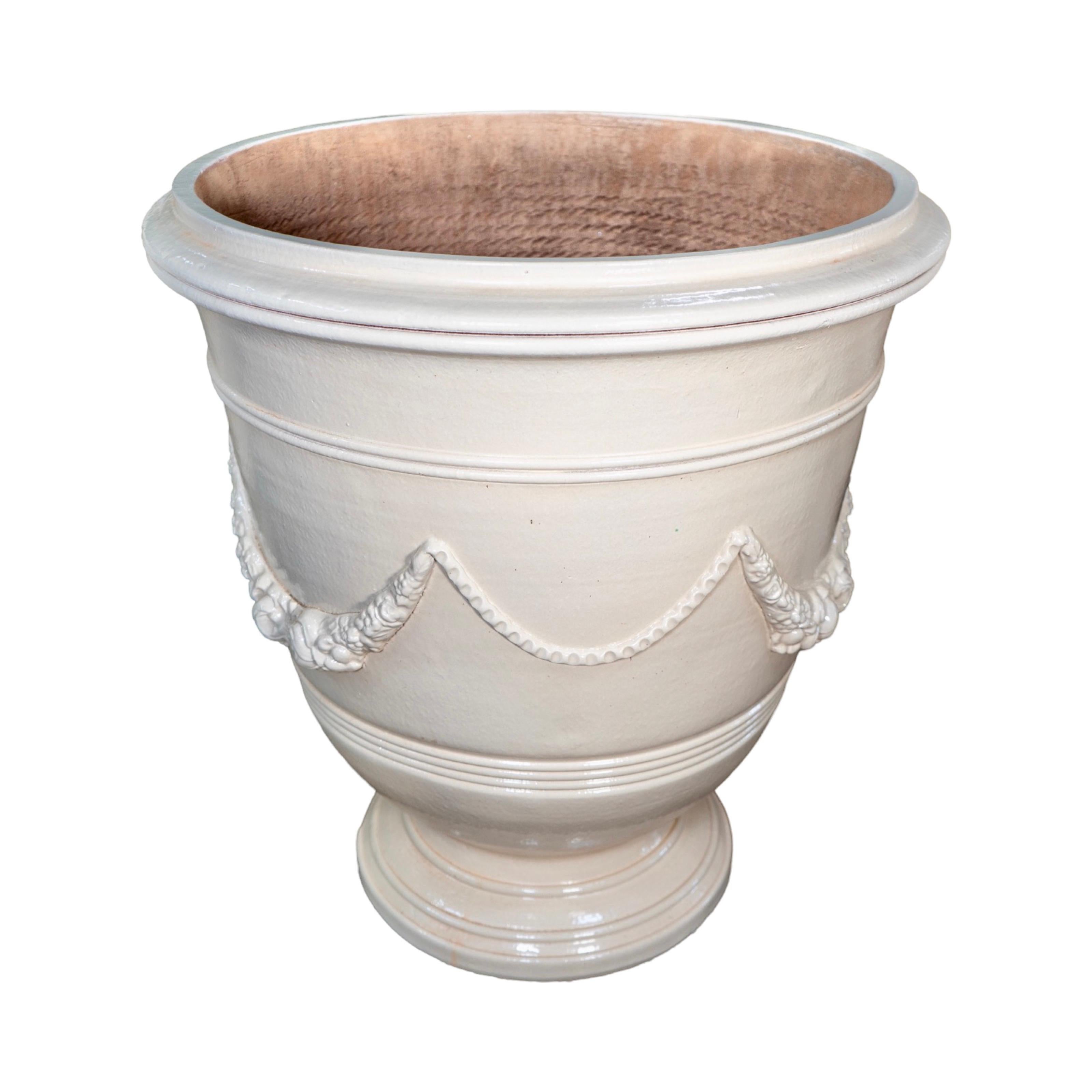 Contemporary French Glazed Terracotta Vase For Sale 3