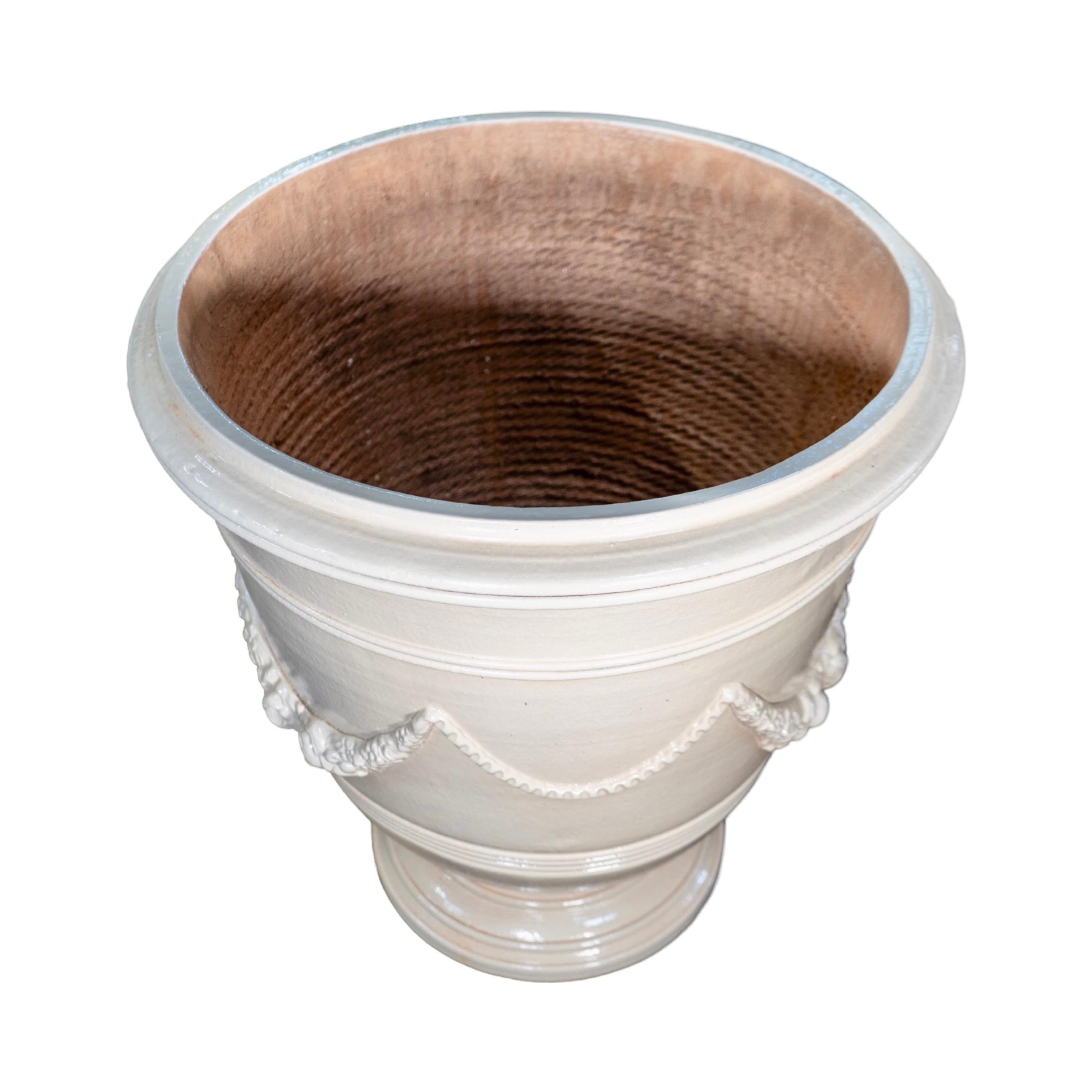 Contemporary French Glazed Terracotta Vase For Sale 4