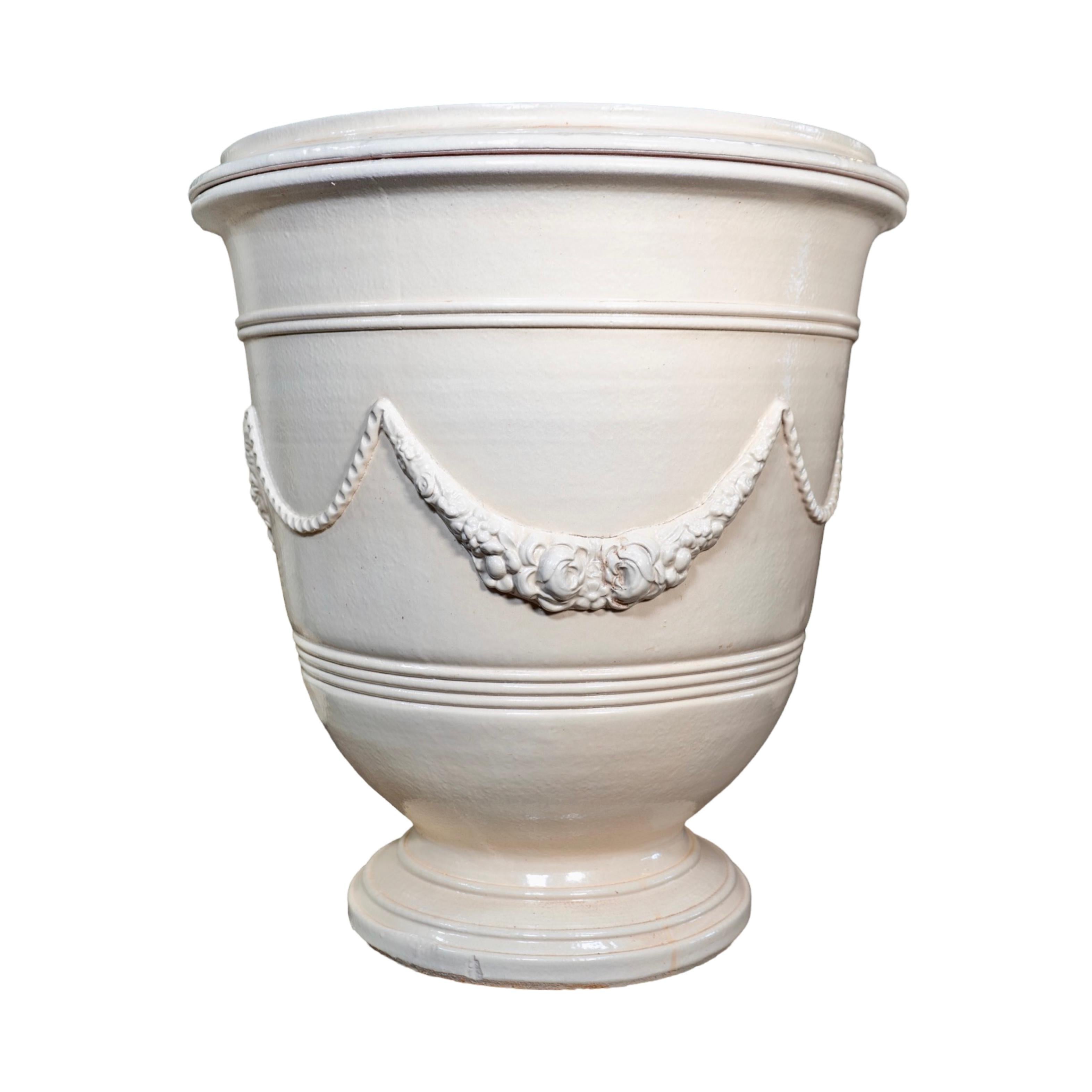 Contemporary French Glazed Terracotta Vase For Sale 5