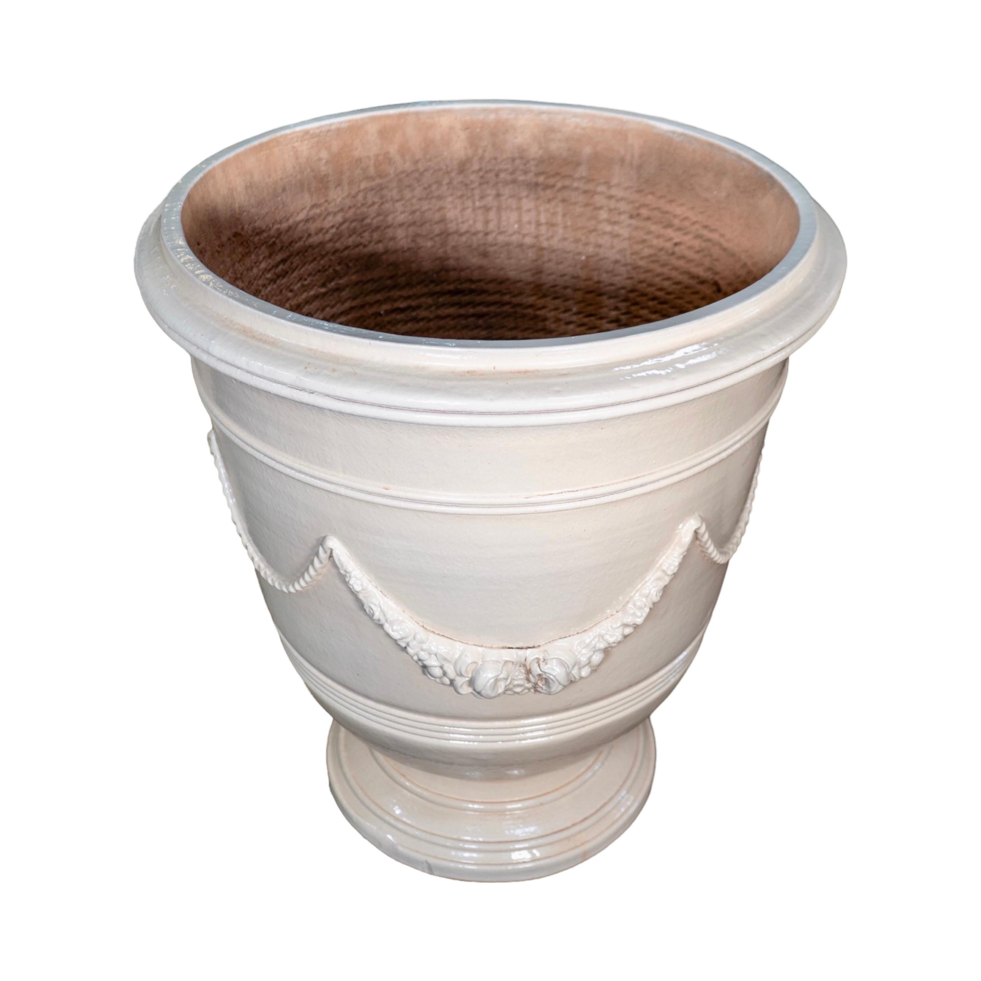 Contemporary French Glazed Terracotta Vase For Sale 6