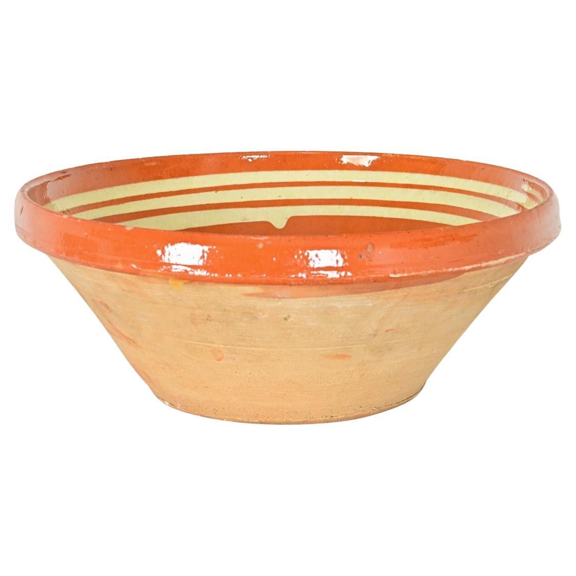 Cuenco mezclador francés de terracota esmaltada en venta