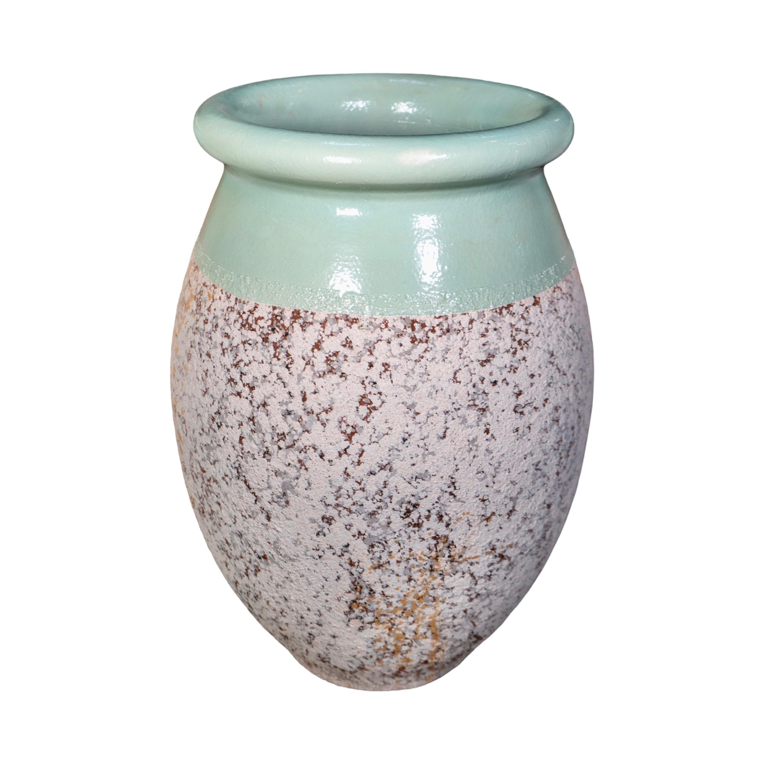 Contemporary French Glazed Terracotta Olive Jar In New Condition For Sale In Dallas, TX